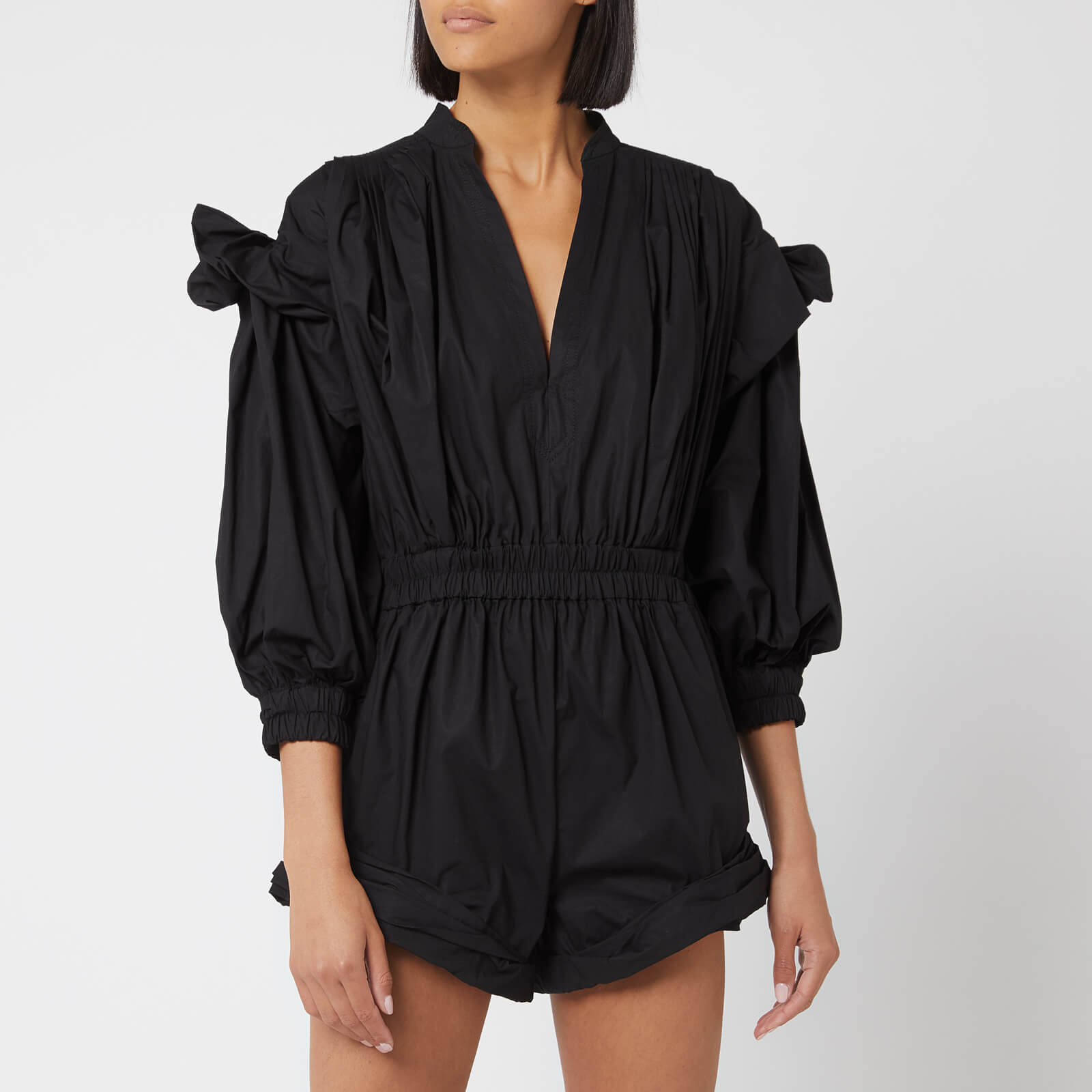 【楽天スーパーセール】 Jumpsuit Ruffle Women's Serafini Lorenzo di Philosophy - Coggles | Black サロペット・オーバーオール・オールインワン