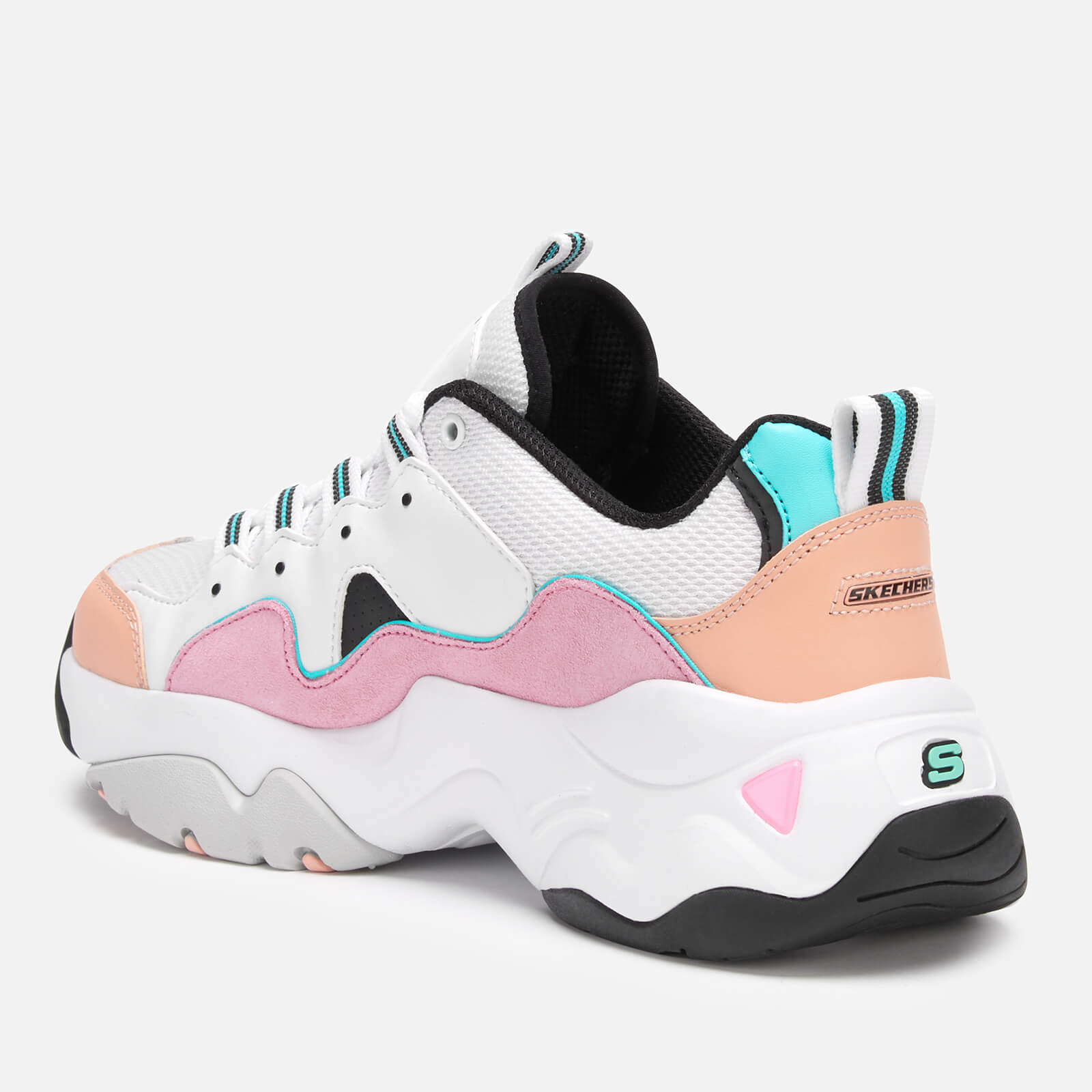 Skechers Women s D Lites 3.0 Zenway Trainers White Pink Blue Allsole
