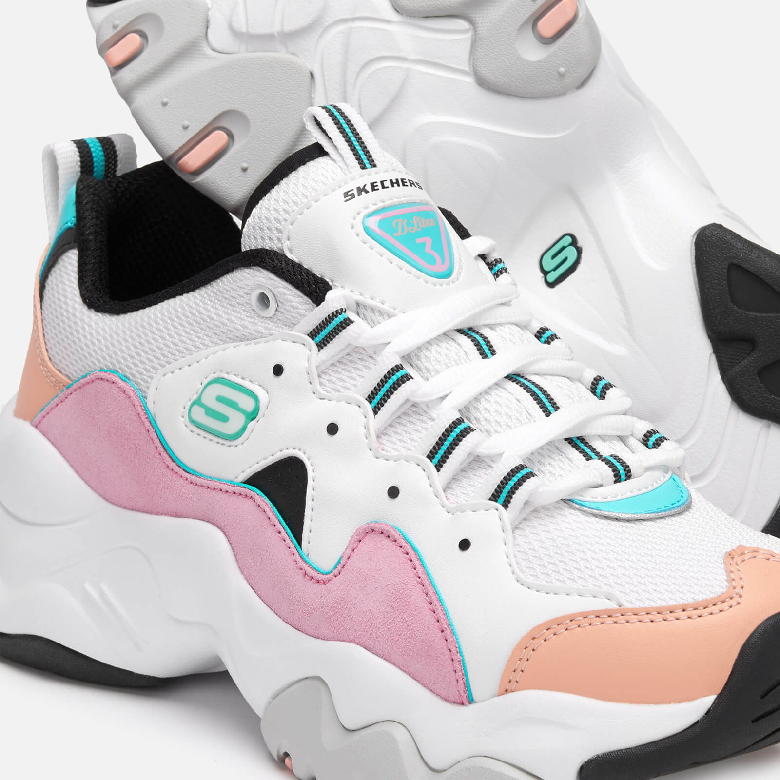 Skechers Women s D Lites 3.0 Zenway Trainers White Pink Blue