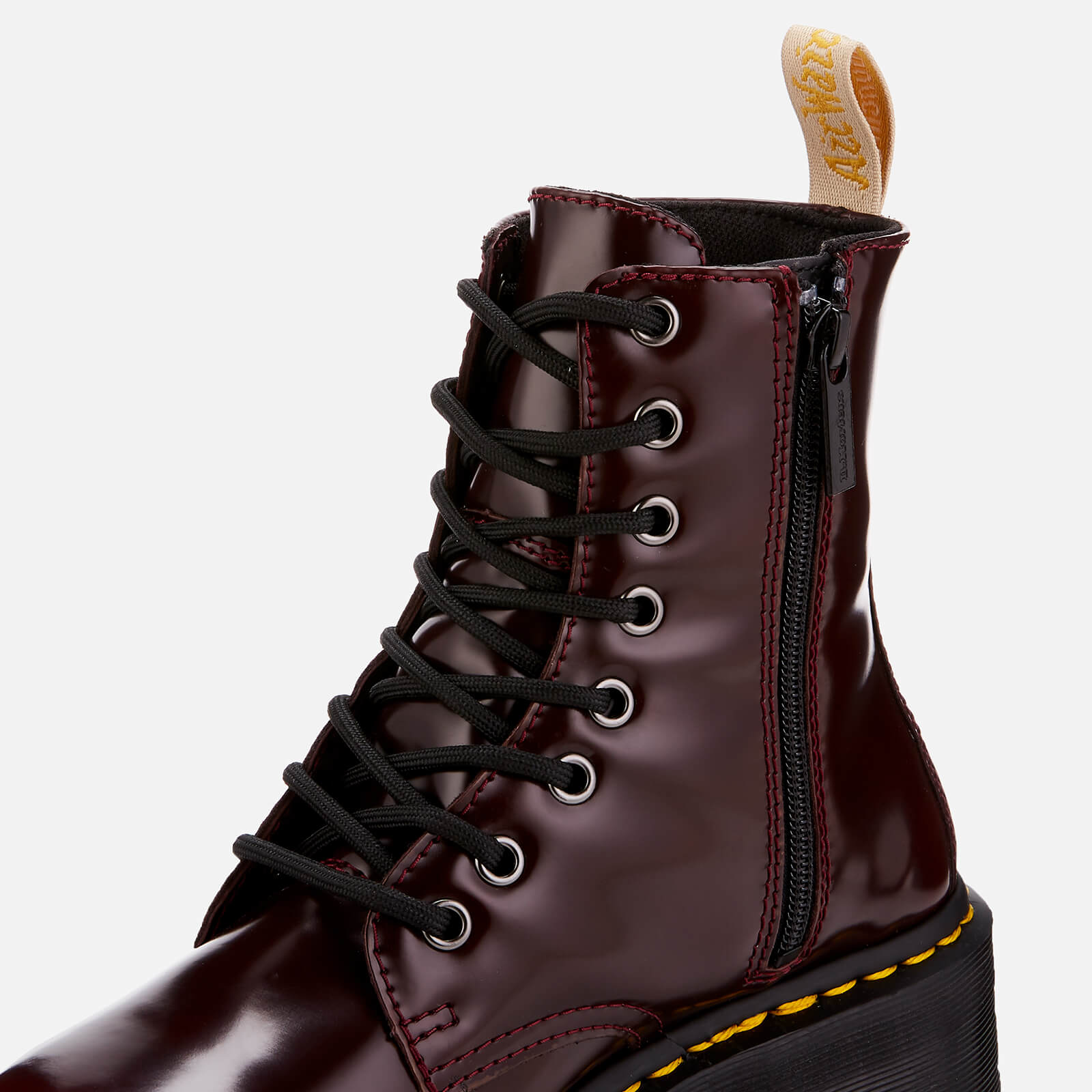 Dr. Martens Women s Jadon II Vegan 8 Eye Boots Cherry Red Allsole