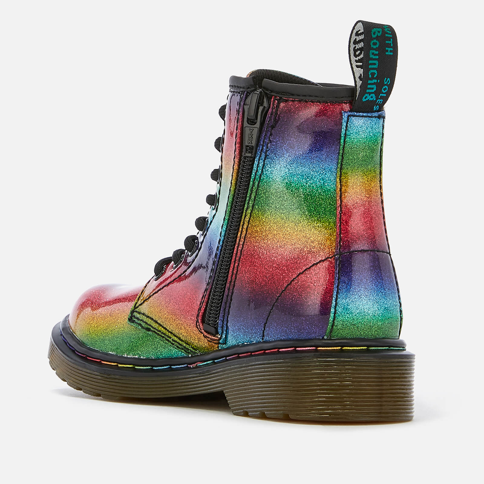 Dr. Martens Kid s 1460 Ombre Glitter Patent 8 Eye Boots Rainbow