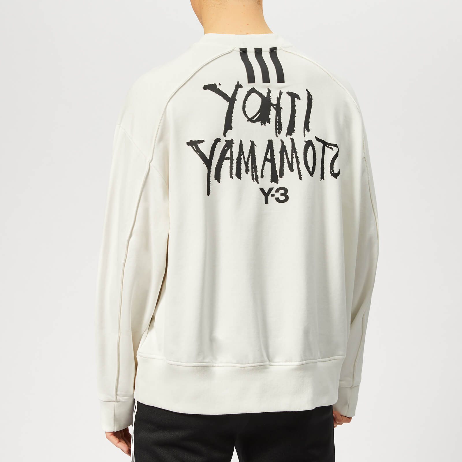 Y-3 Men's Signature Graphic Crew Neck Sweatshirt - Core White - S | Coggles
