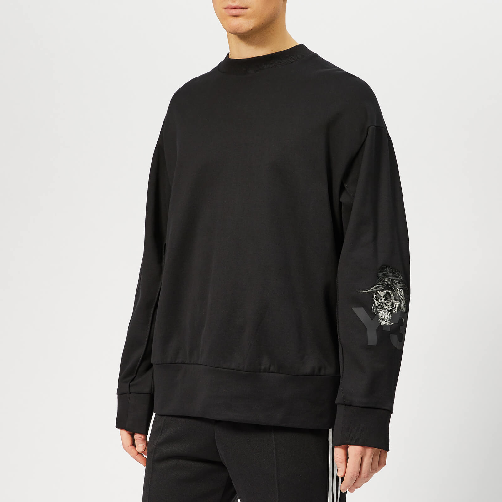 Y 3 Men s Yohji Skull Crew Neck Sweatshirt Black S Coggles