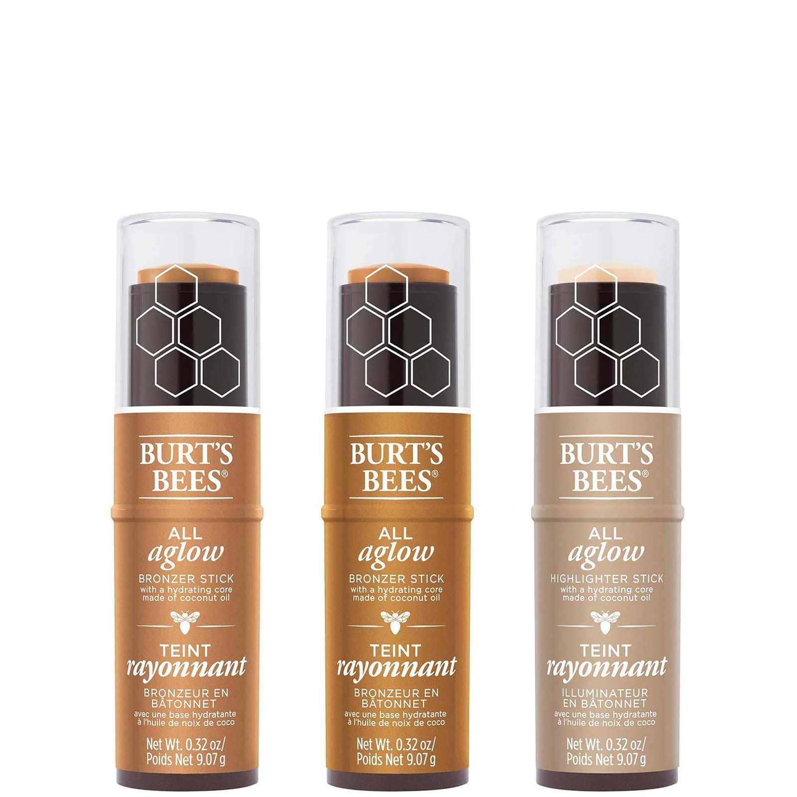 Burt's Bees 100% Natural All Aglow Highlighter Stick 8.5g (Various Shades)