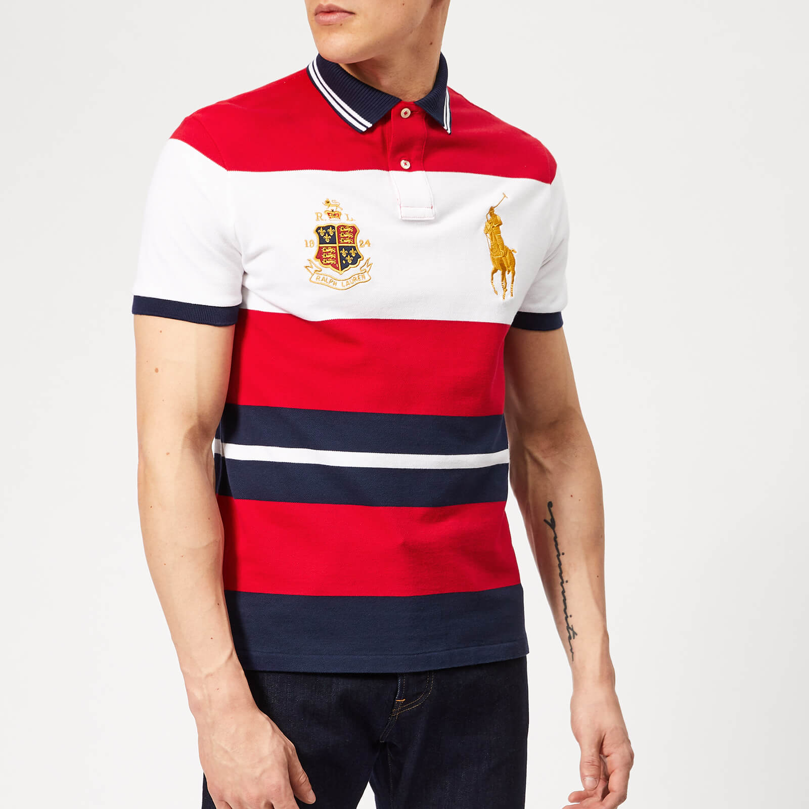 Polo Ralph Lauren Men s Crest Horse Pique Polo Shirt Rl 2000 Red Multi Coggles