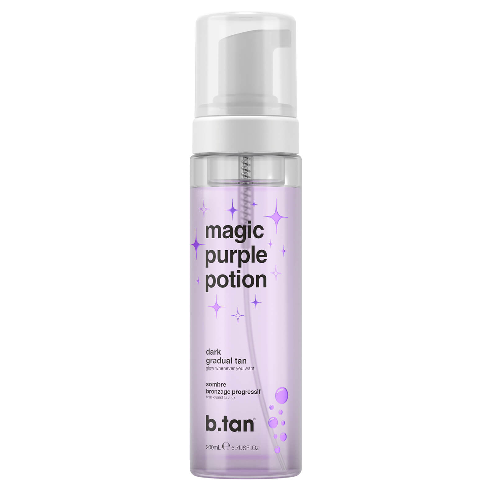 Espuma con brillo gradual Magic Purple Potion de B.Tan - Oscura