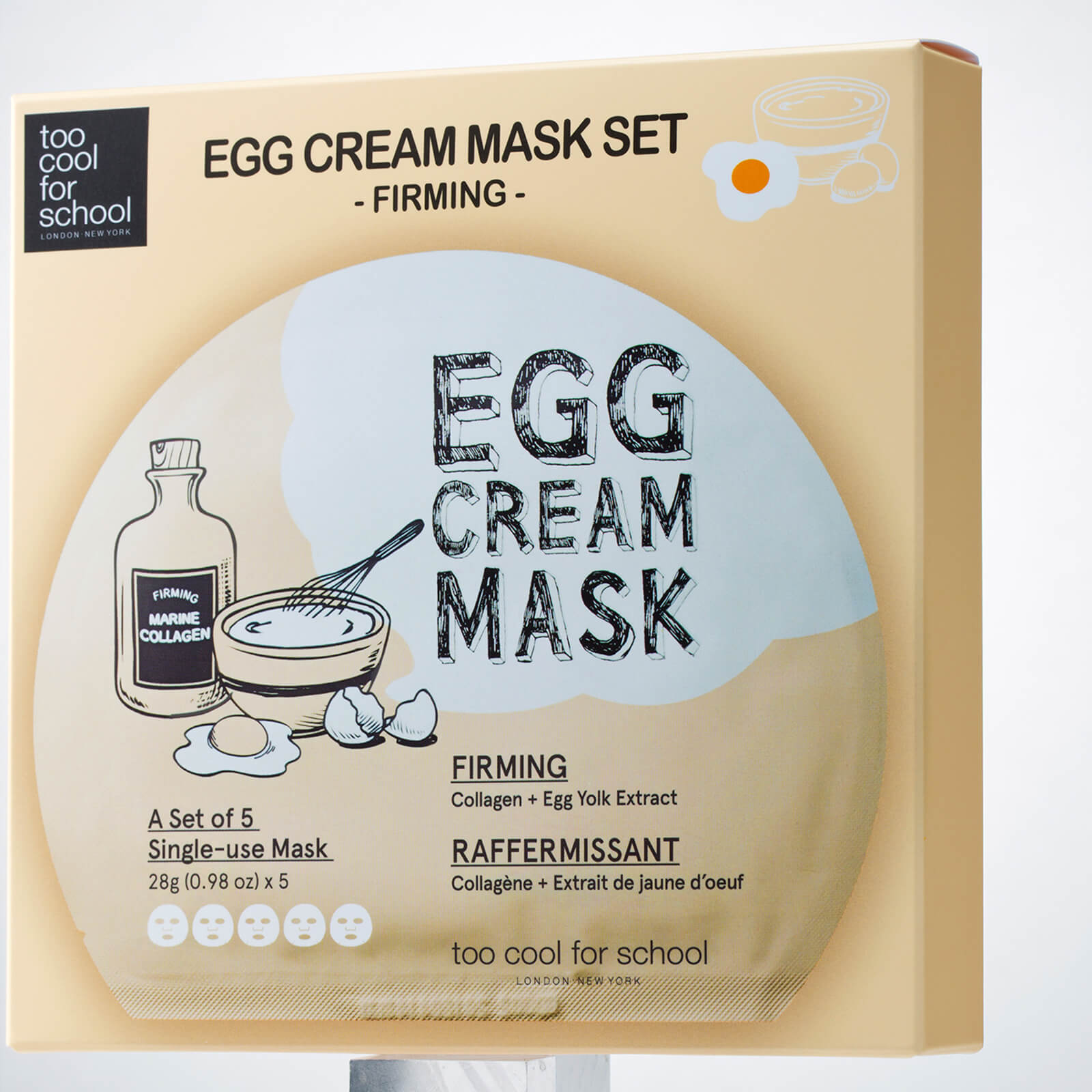 Too Cool For School Egg Cream Firming Mask Set (5 Masks)