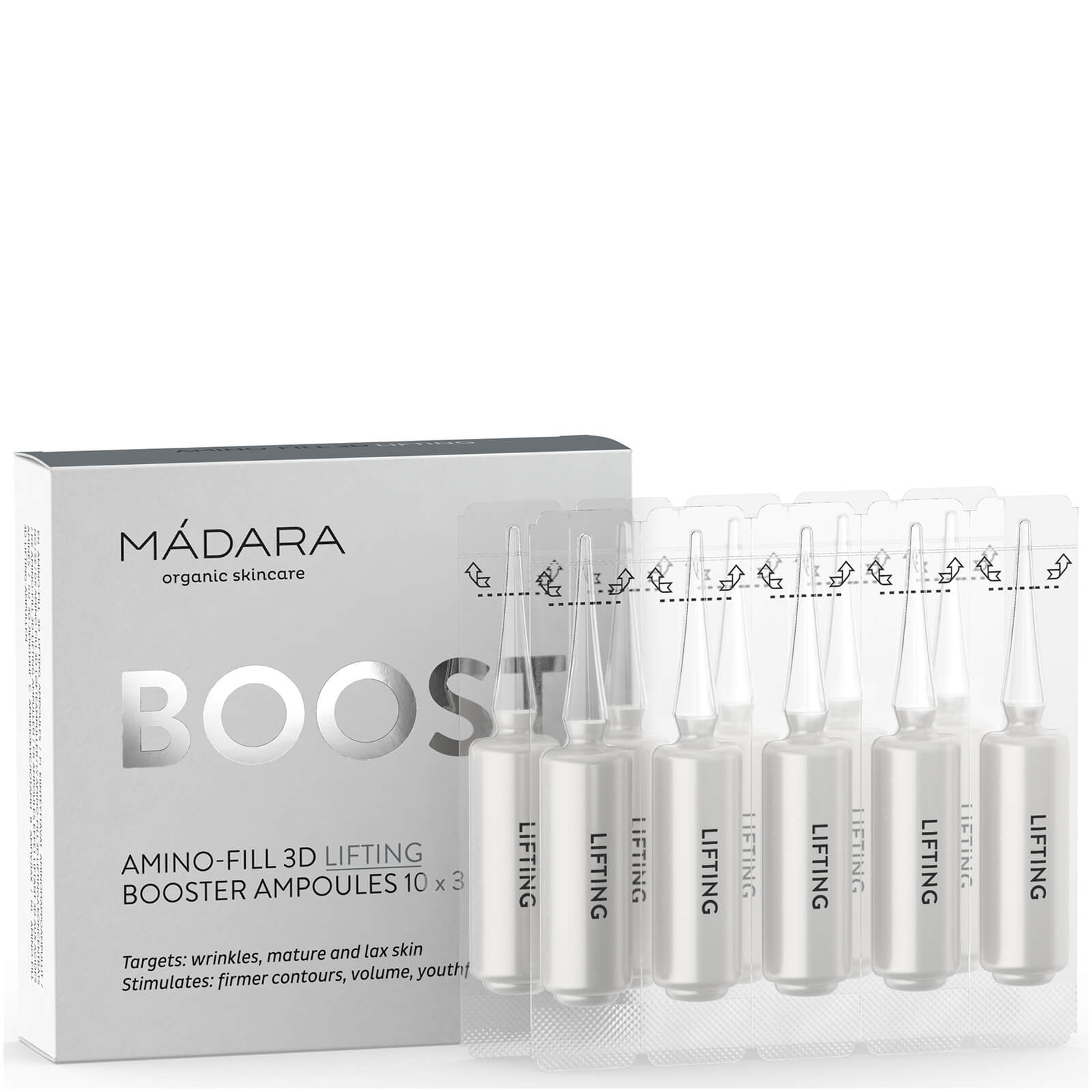 MÁDARA Boost Amino-Fill 3D Lifting Booster Ampoules (3ml x 10)