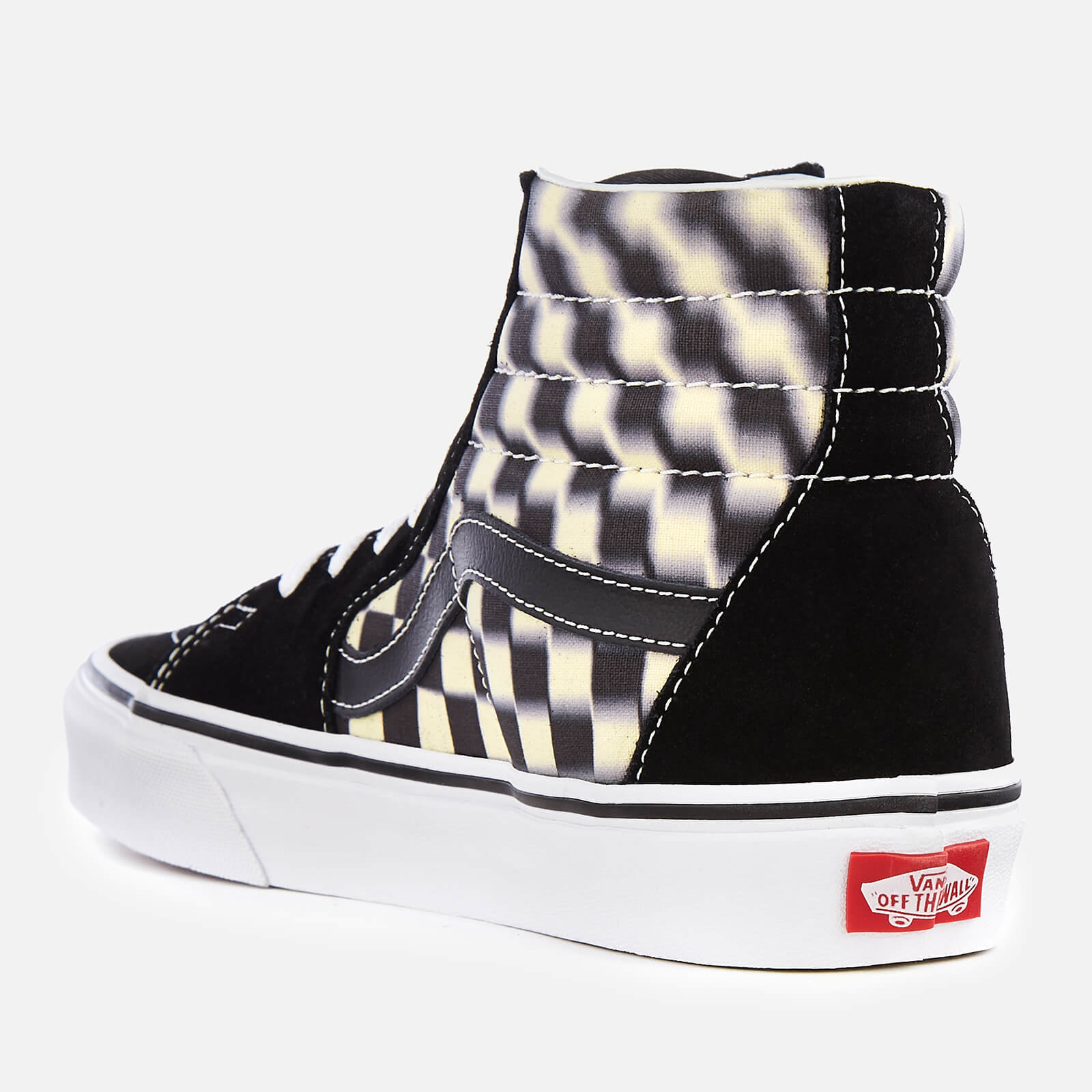 Vans Blur Check Sk8 Hi Trainers Black Classic White Allsole