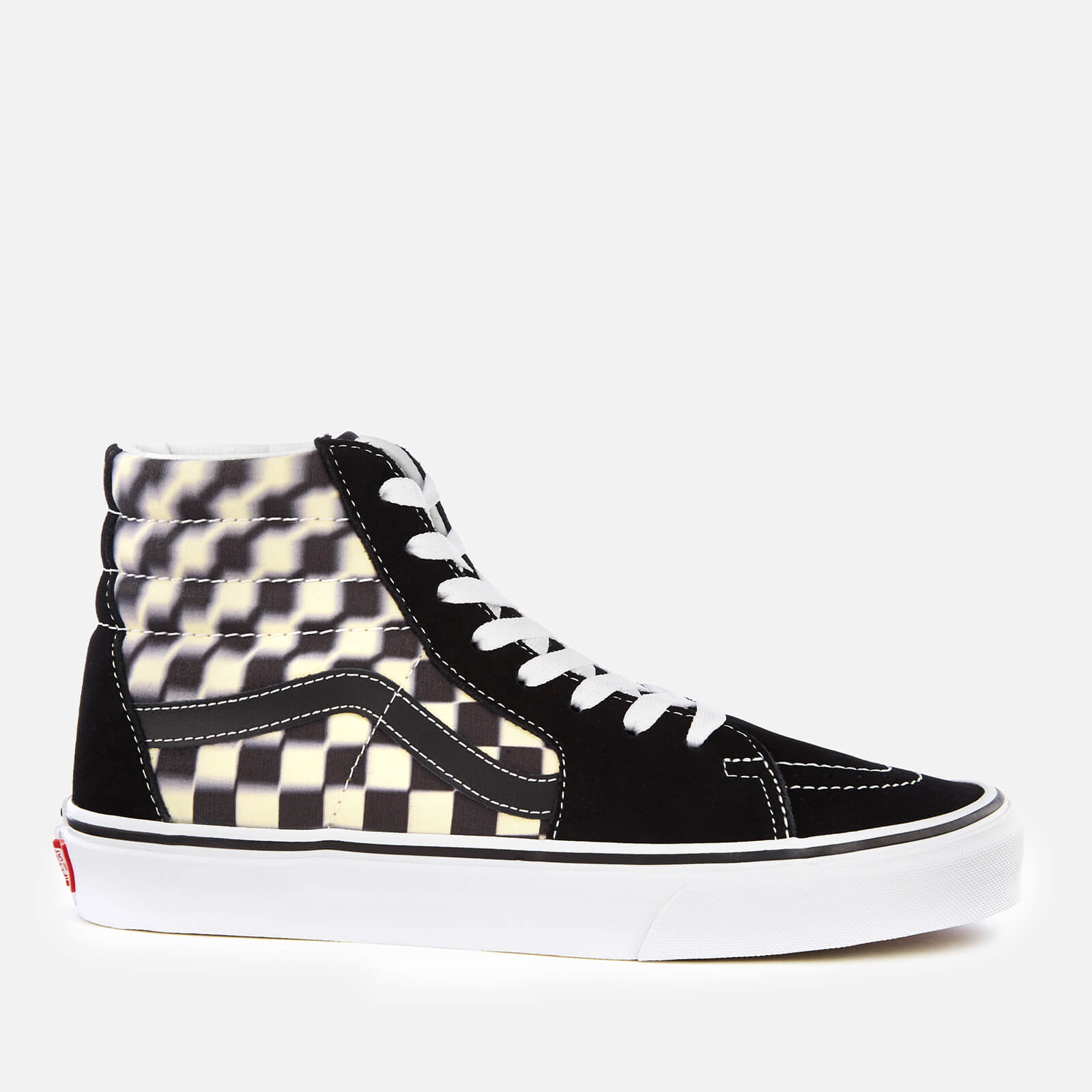 Vans Blur Check Sk8 Hi Trainers Black Classic White Allsole