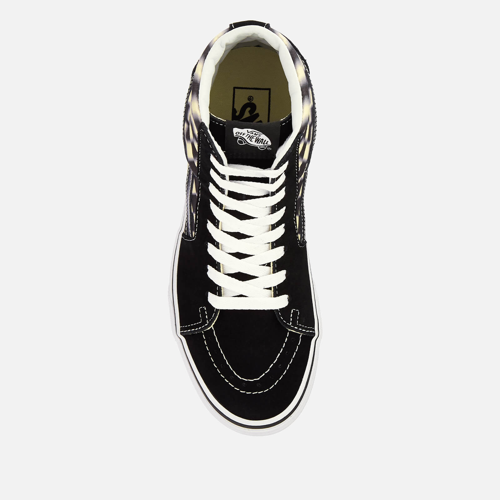 Vans Blur Check Sk8 Hi Trainers Black Classic White Allsole