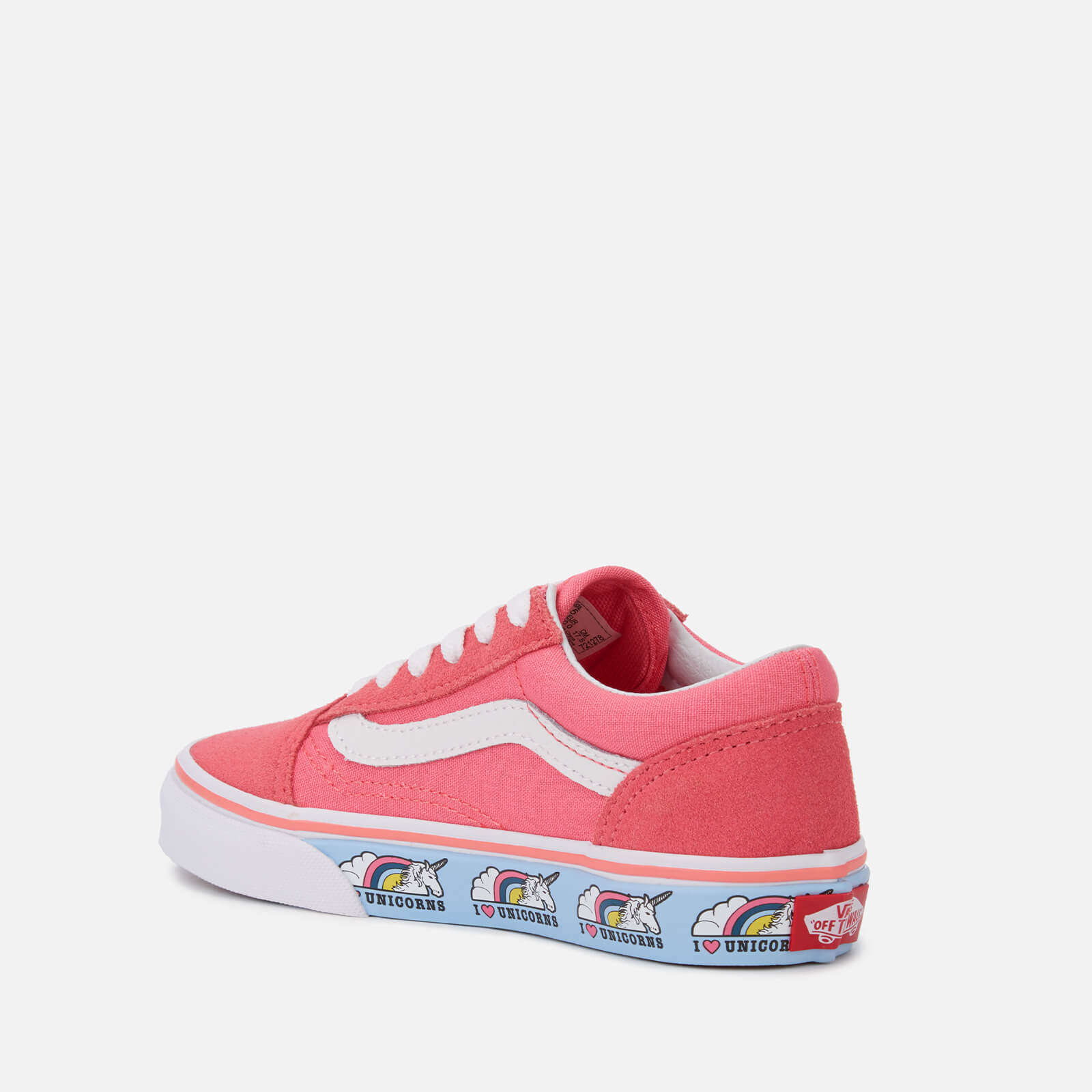 Vans Kids Unicorn Old Skool Trainers Strawberry Pink True White UK 10.5 Kids Allsole