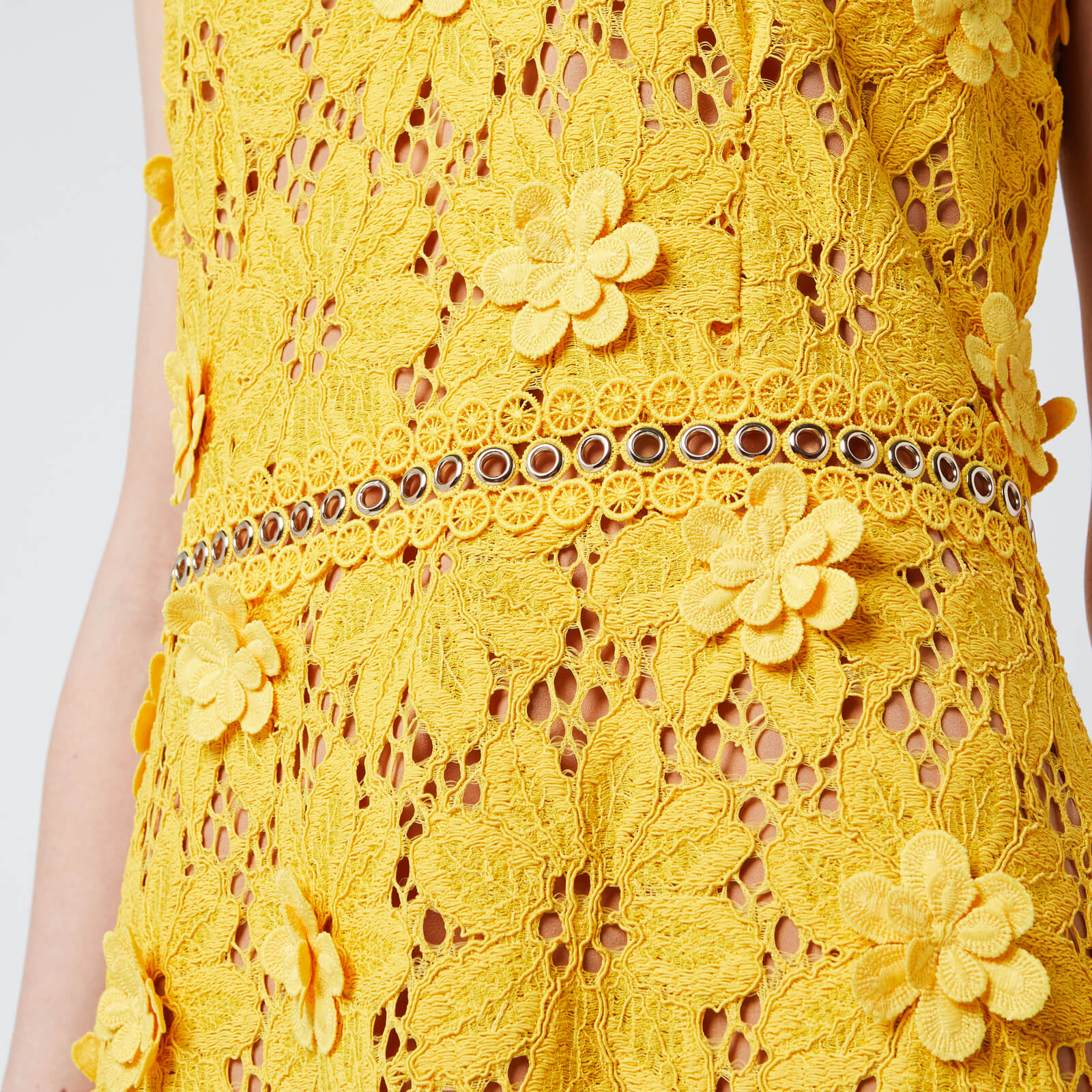Michael kors yellow crochet dress discount