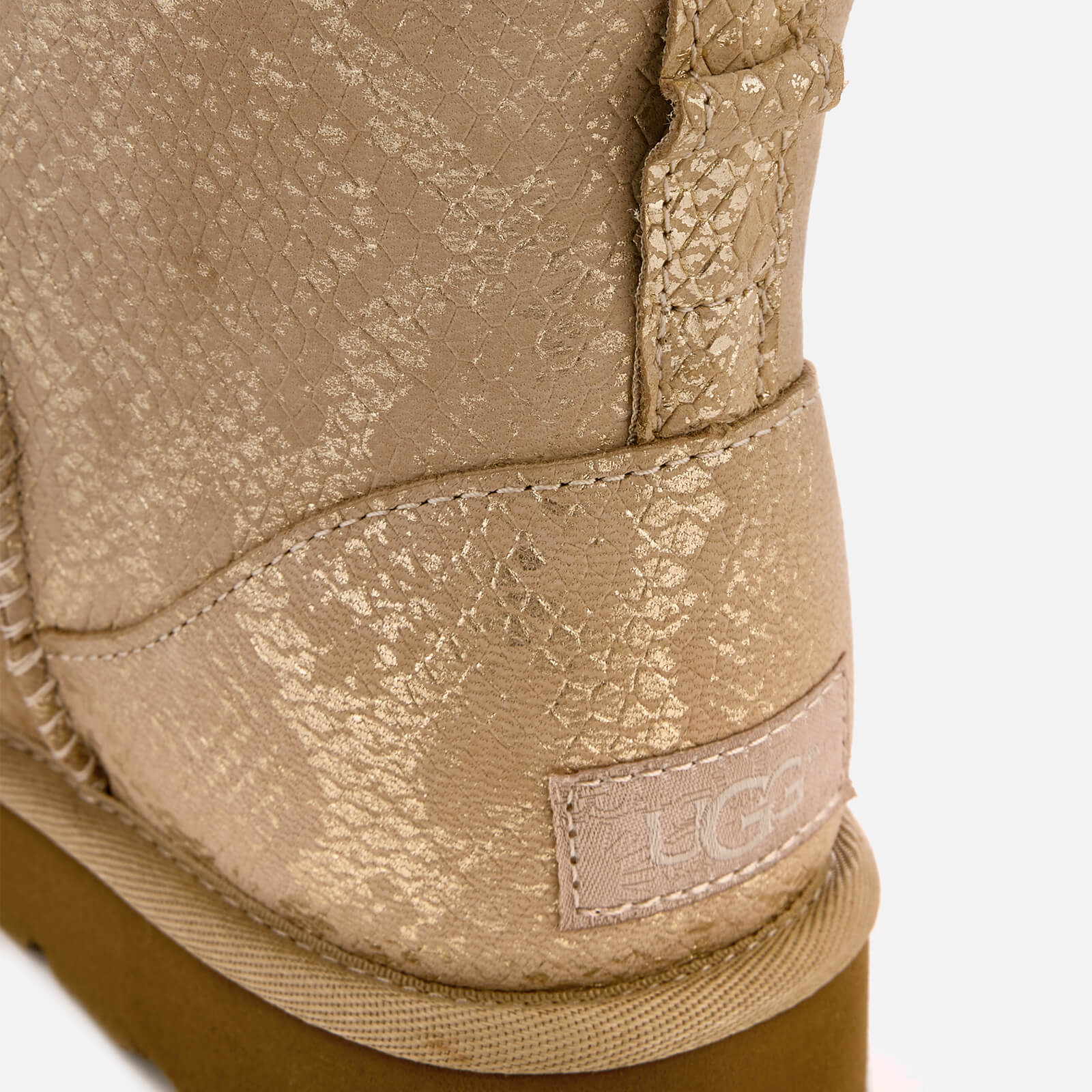 UGG Women s Classic Mini Metallic Snake Sheepskin Boots Gold