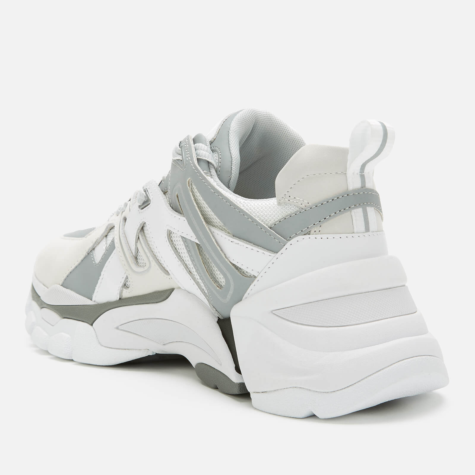Ash Women s Flash Running Style Trainers White Silver Allsole