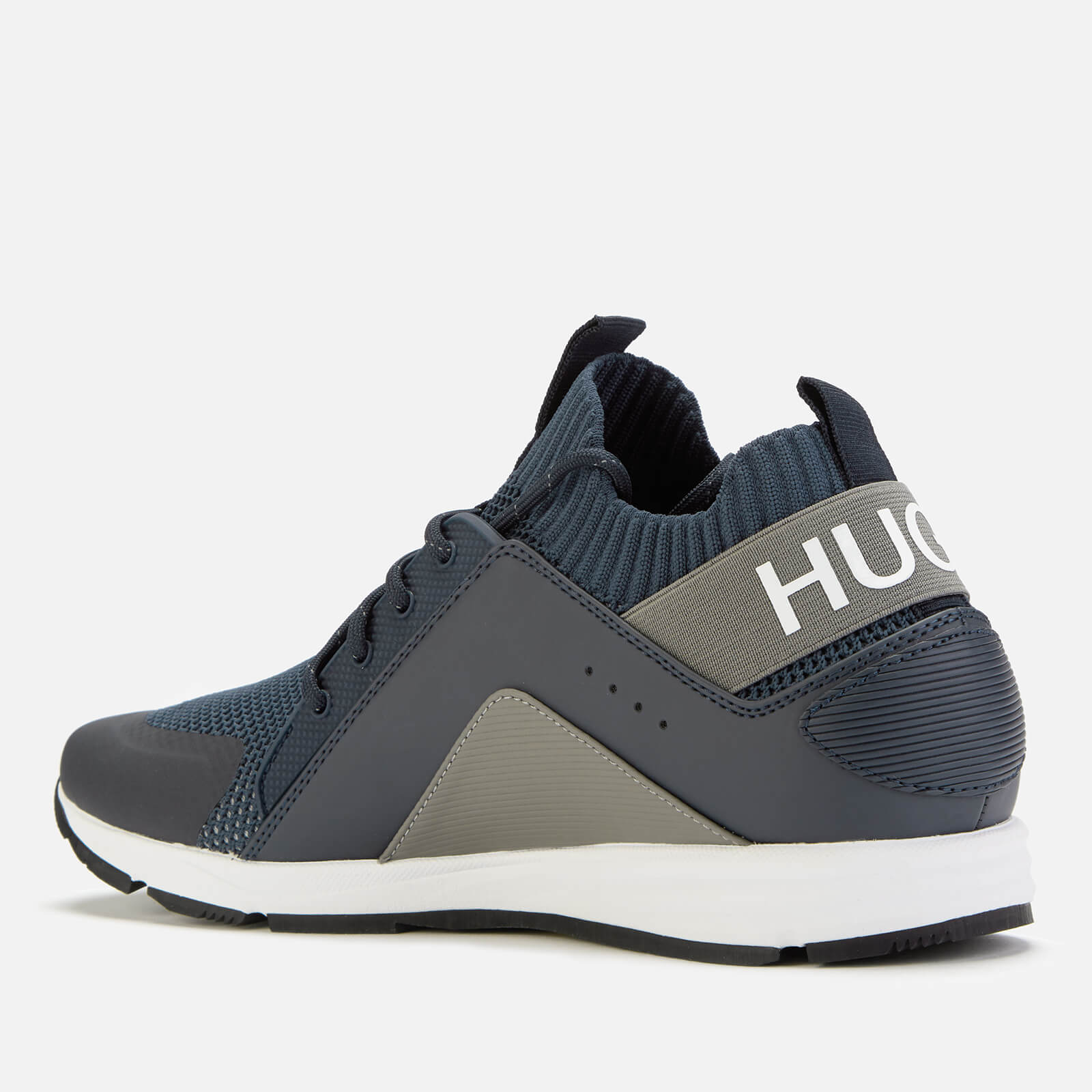 HUGO Men s Hybrid Knitted Running Style Trainers Dark Blue Allsole