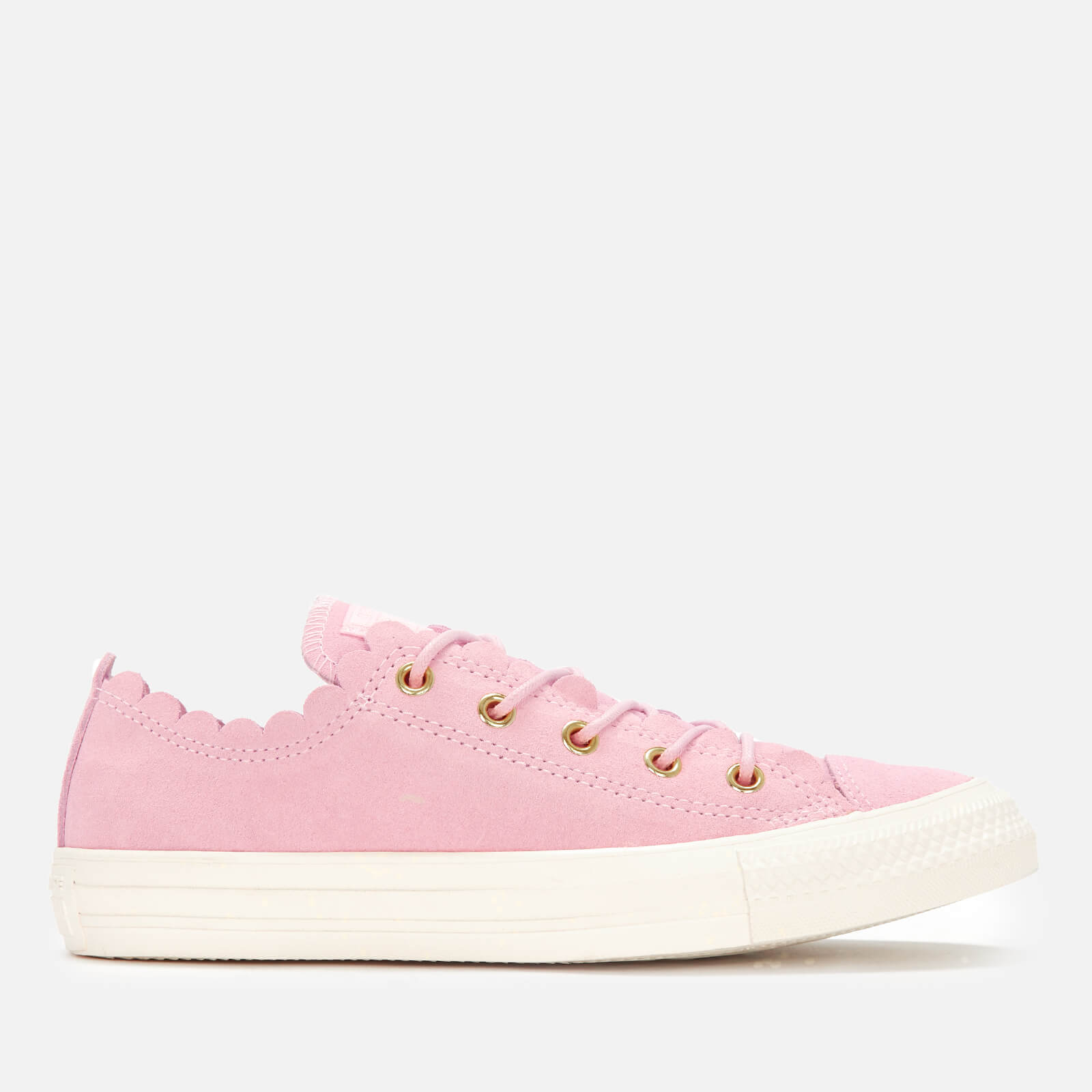 Converse Women s Chuck Taylor All Star Scalloped Edge Ox Trainers Pink Foam Gold Egret Allsole