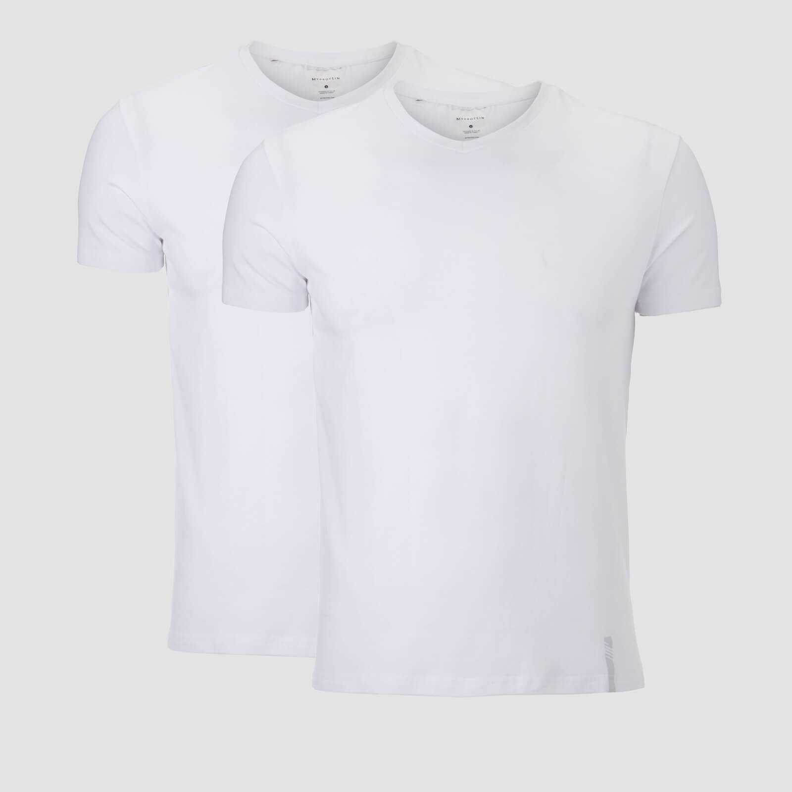 MP เสื้อยืดคอวี ลุกซ์คลาสสิก สำหรับผู้ชาย - สีขาว/สีขาว (2 ตัว)