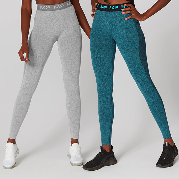 MP Women's Black Friday Limited Edition Curve Leggings - Silver/Lagoon (2 Pack)