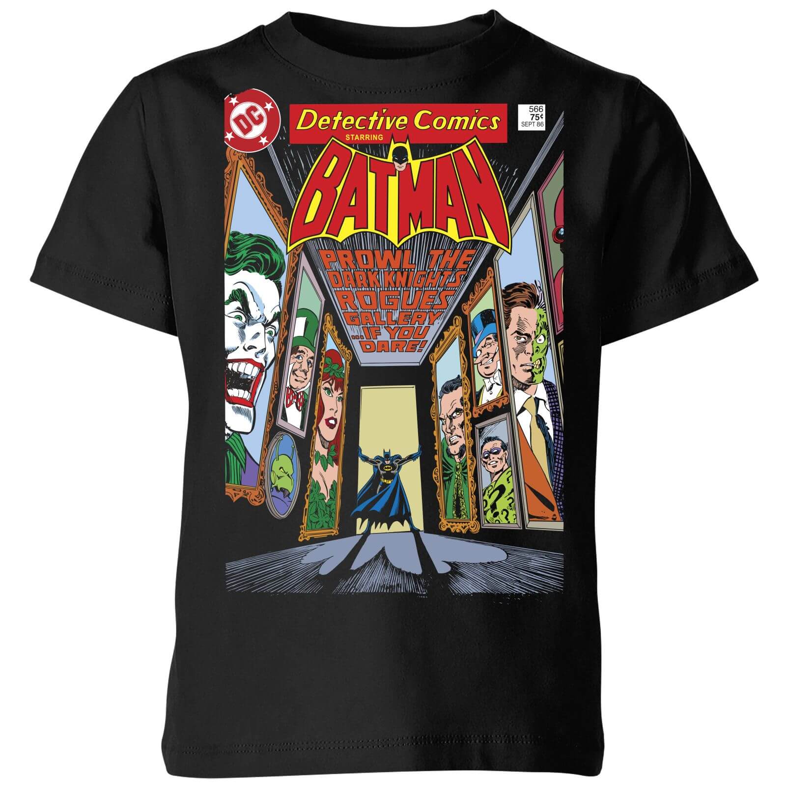 Batman The Dark Knight's Rogues Gallery Cover Kids' T-Shirt - Black - 3 ...