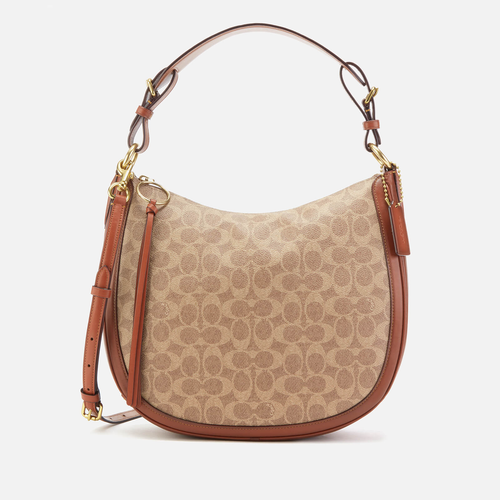 Coach Women s Signature Sutton Hobo Bag Tan Rust Coggles