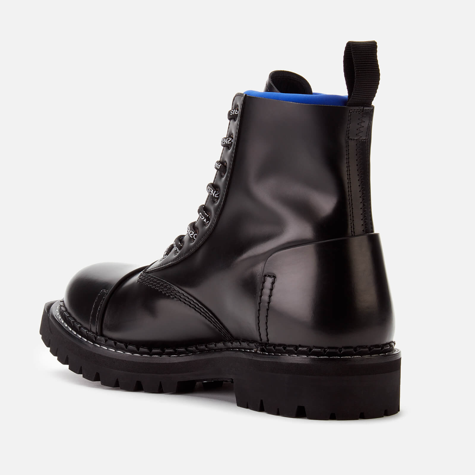 KENZO Men s Kamden Leather Lace Up Boots French Blue Allsole
