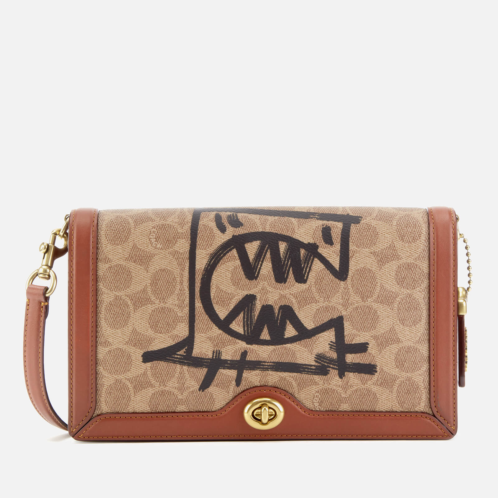 Coach 1941 Women s Coated Canvas Signature Rexy by Guang Yu Riley Cross Body Bag Tan Rust Coggles