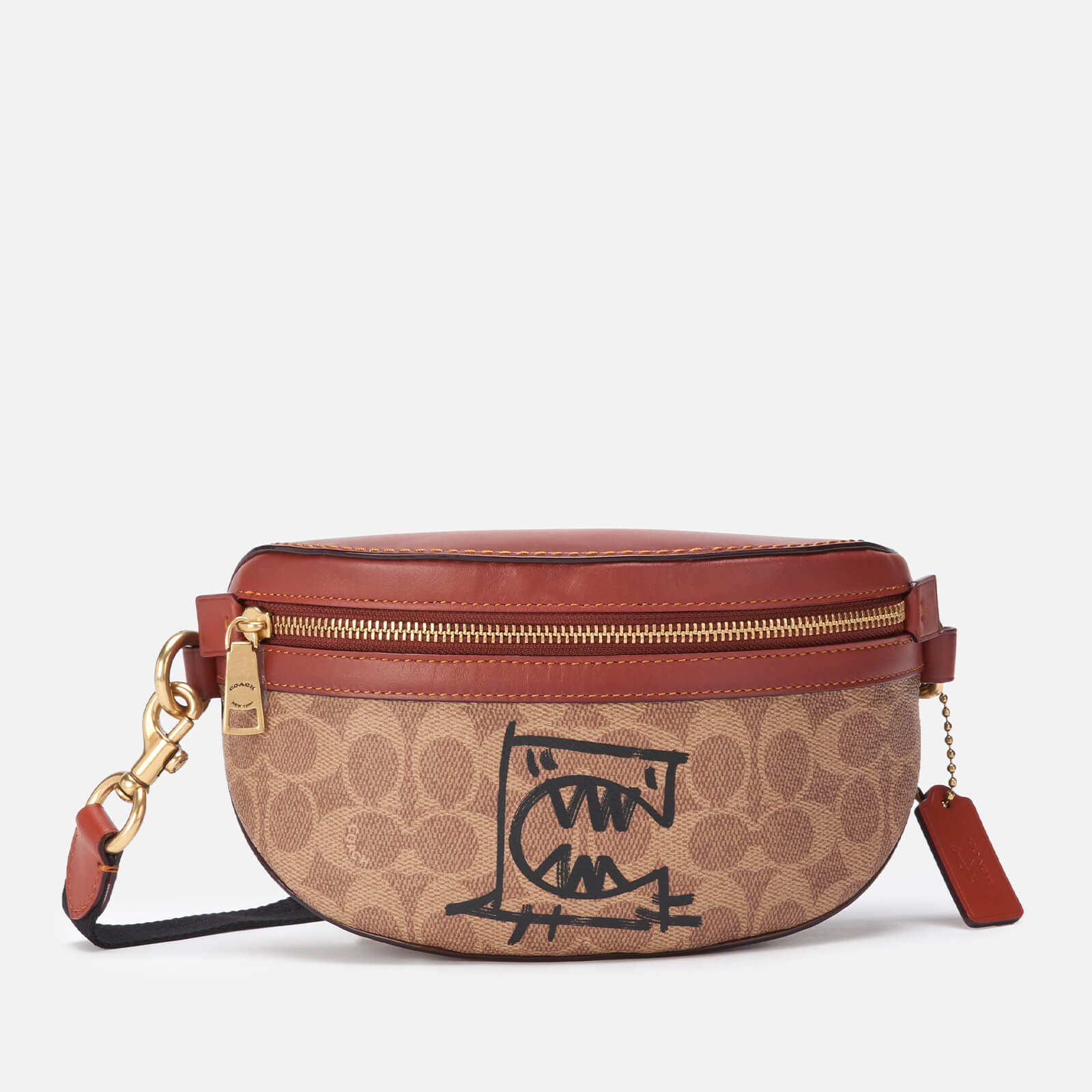 Coach 1941 Women s Coated Canvas Signature Rexy by Guang Yu Belt Bag Tan Rust Coggles