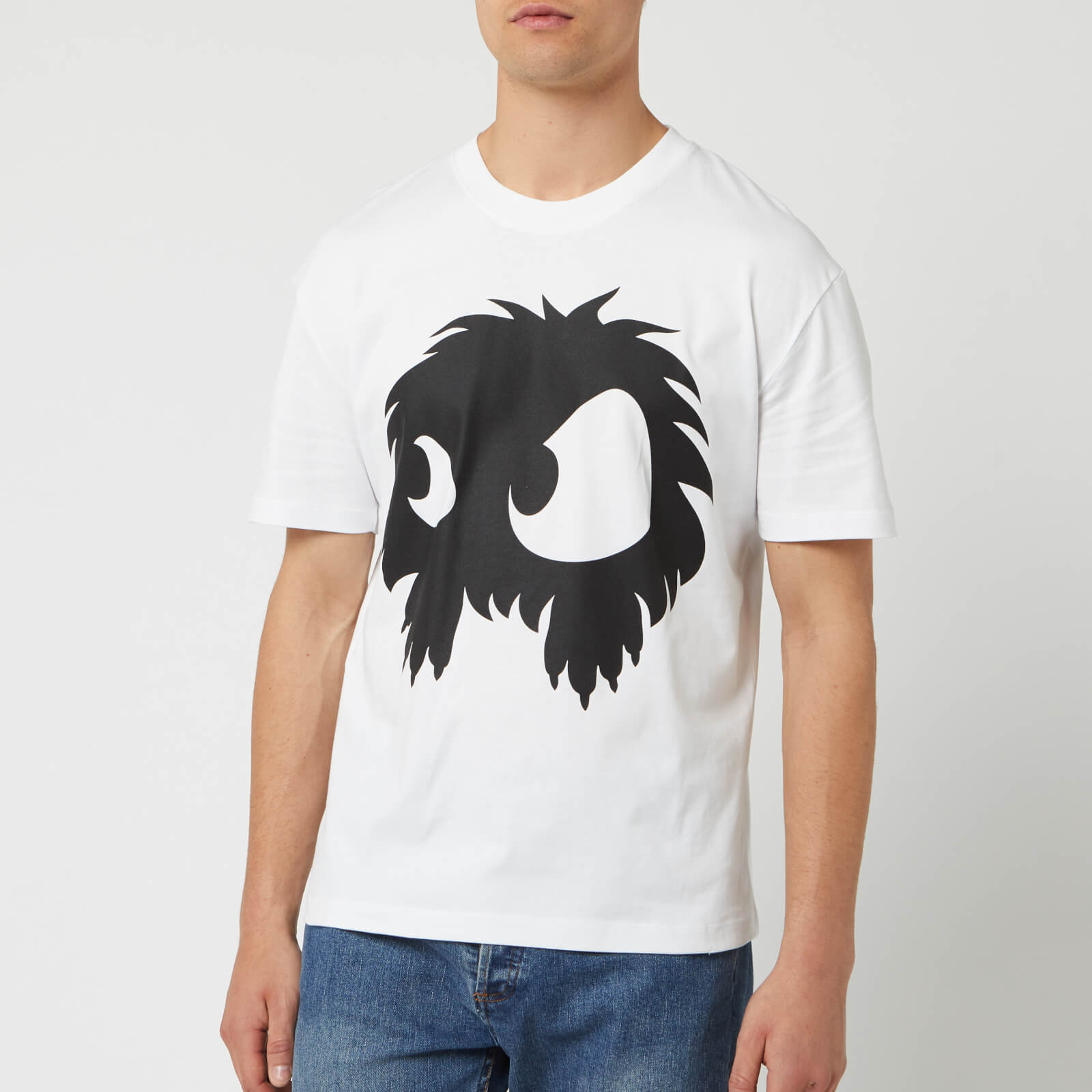McQ Alexander McQueen Men's Screenprinted Monster Dropped Shoulder T-Shirt  - Optic White/Black | Coggles