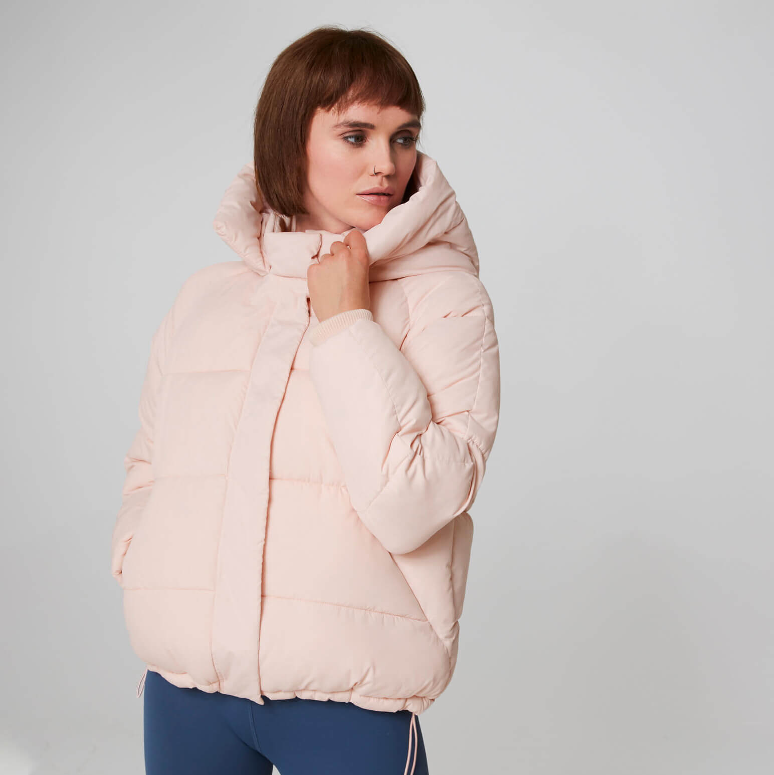 Cropped Puffer - Pink