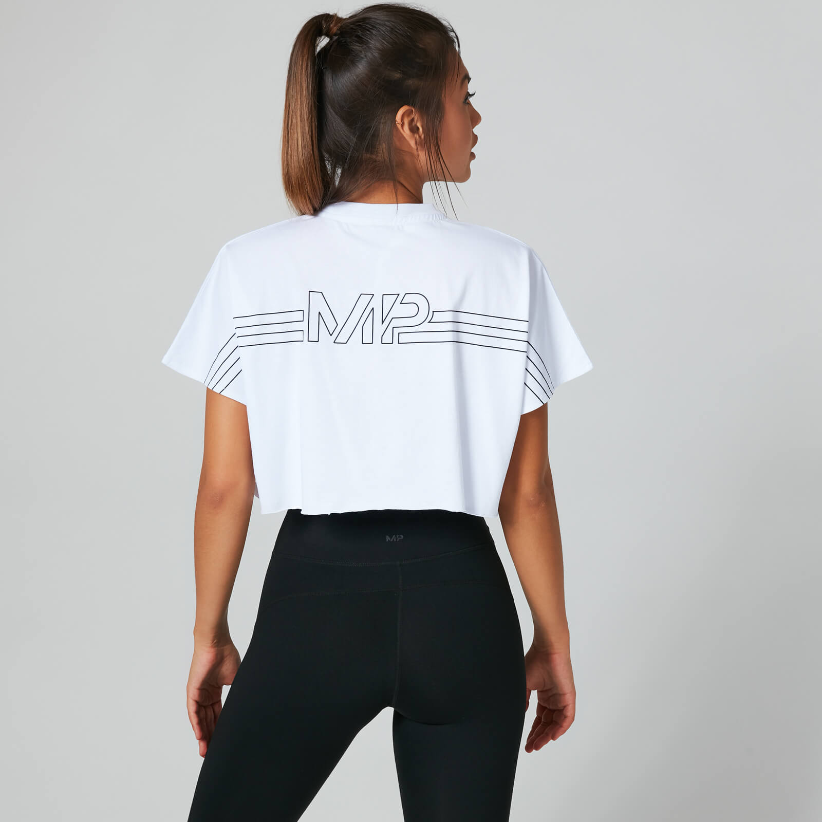 MP Branded Crop Top - White - M