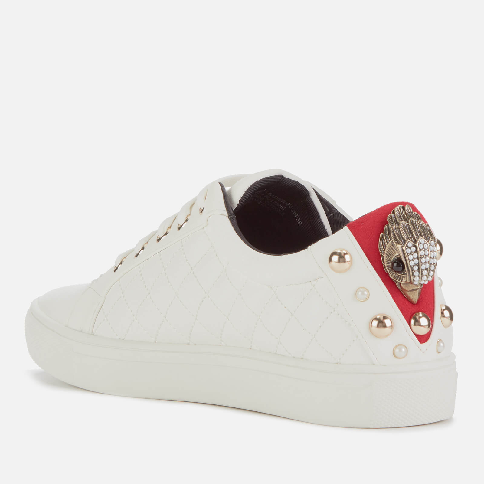 Kurt Geiger London Women s Ludo Leather Quilted Low Top Trainers White Allsole