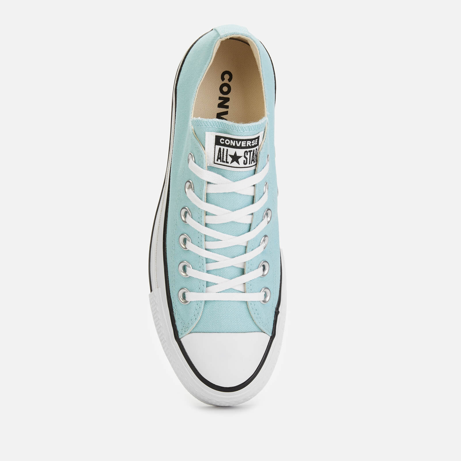 Converse Women s Chuck Taylor All Star Lift Ox Trainers Ocean Bliss White Black UK 3 Allsole