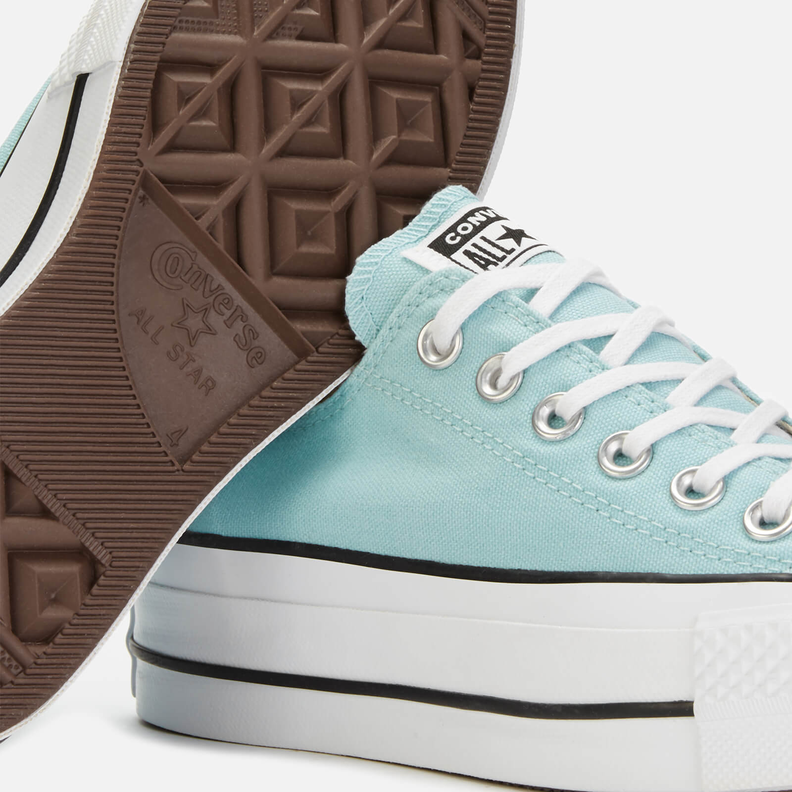 Converse Women s Chuck Taylor All Star Lift Ox Trainers Ocean Bliss White Black UK 3 Allsole