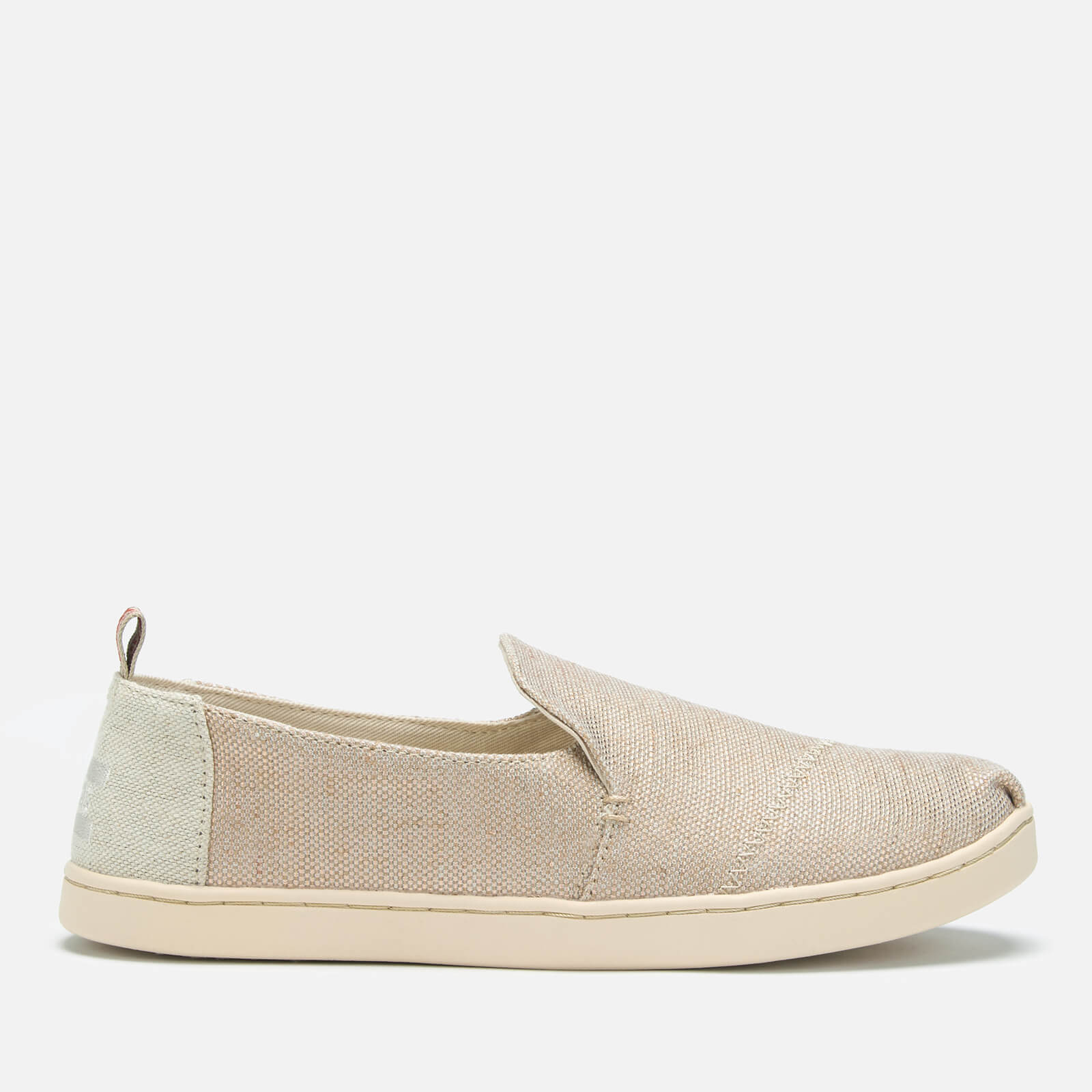 TOMS Women s Deconstructed Woven Metallic Alpargata Pumps Rose Gold Allsole