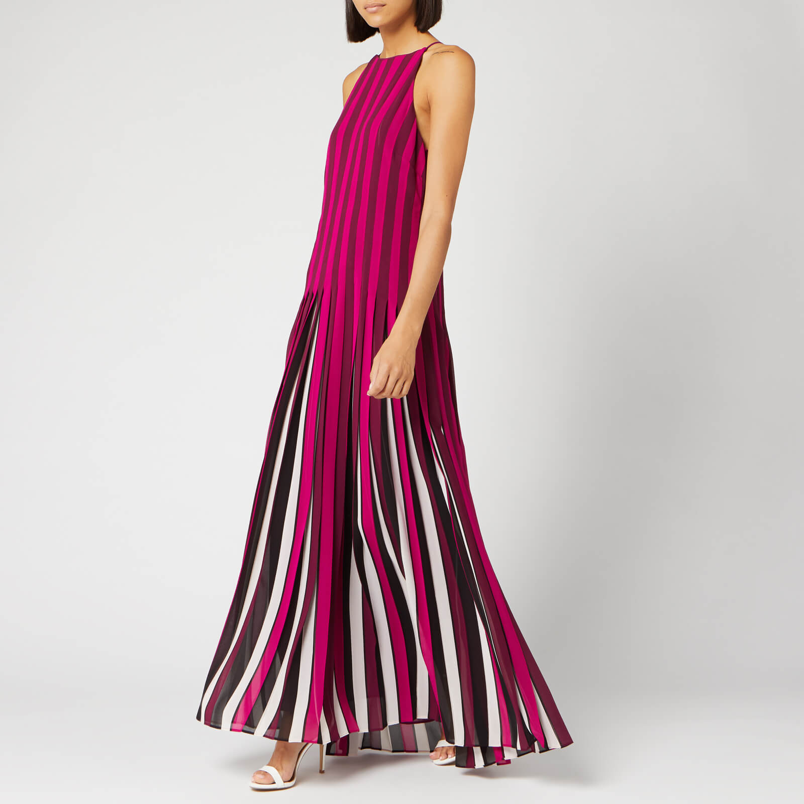 Michael kors georgette pleated halter dress discount