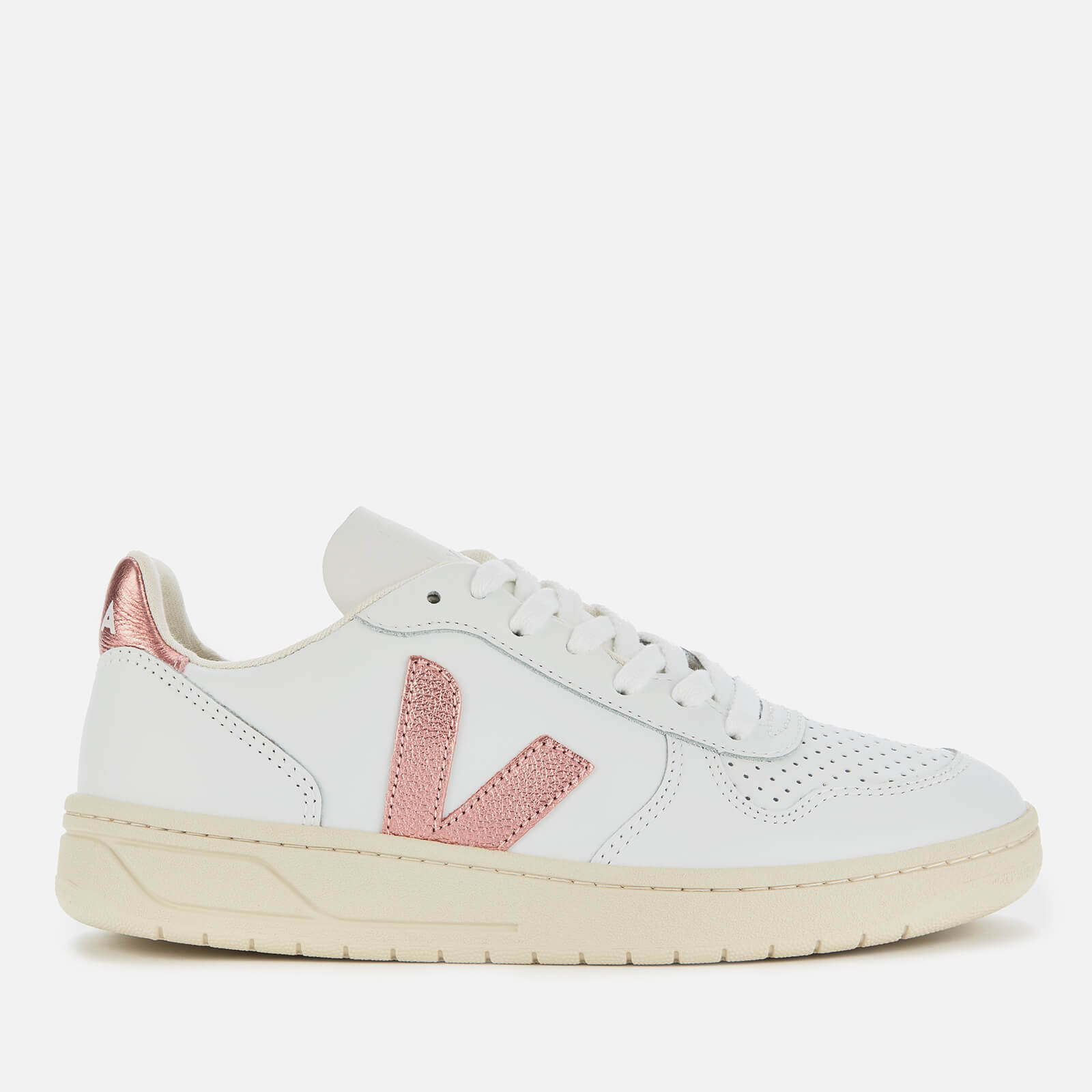 Veja Women s V 10 Leather Trainers Extra White Nacre Allsole
