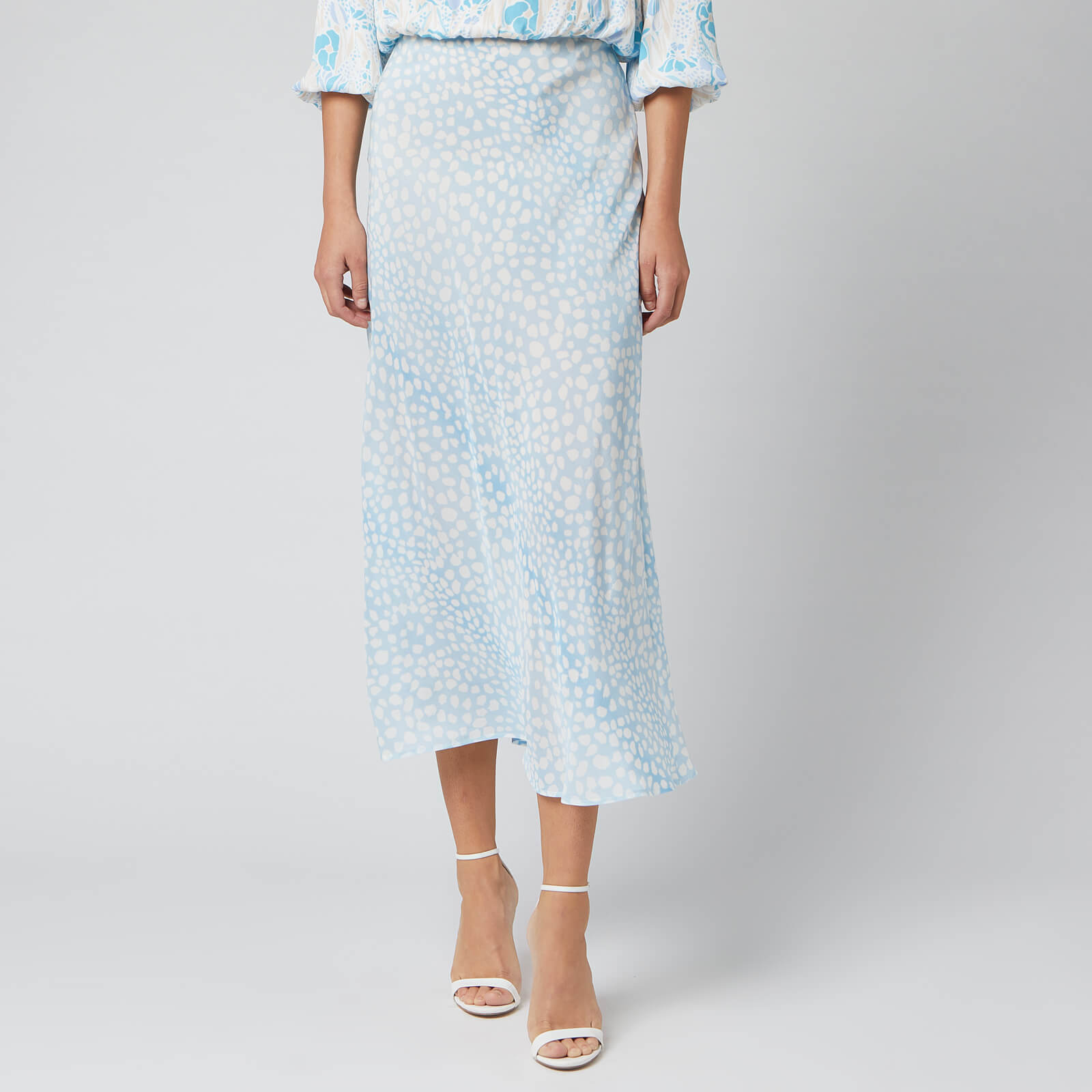 RIXO Women's Kelly Skirt - Ombre Blue Leopard - XS | Coggles