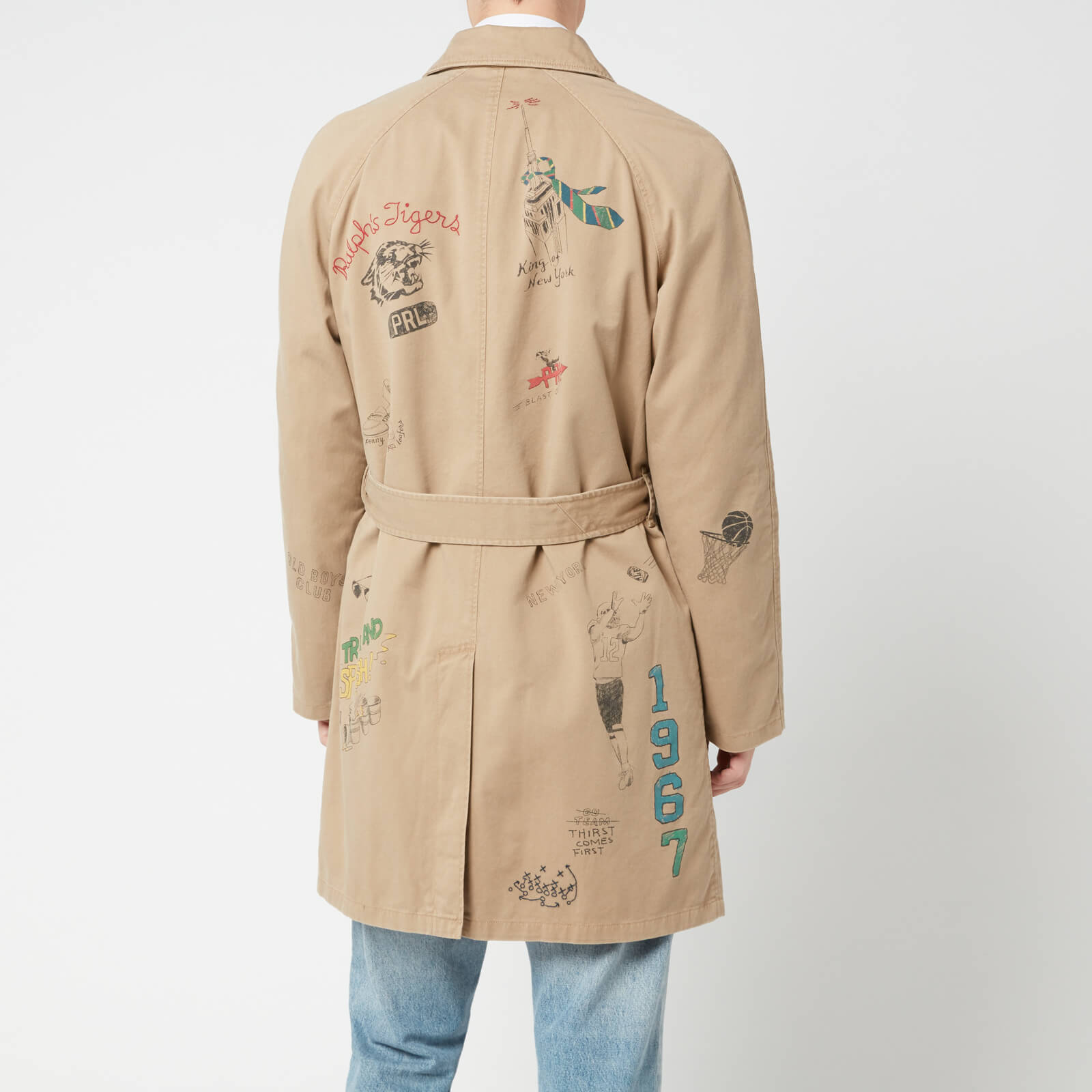 Polo Ralph Lauren Men's Balmacaan Graphic Belted Jacket - Desert Khaki - S  | Coggles