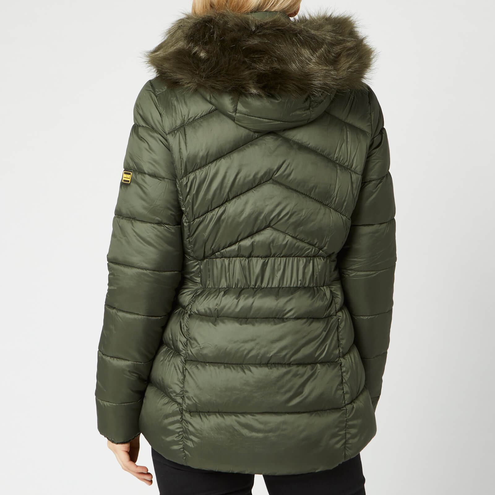 Barbour International Women s Hampton Quilt Coat Moto Green UK 8 Coggles