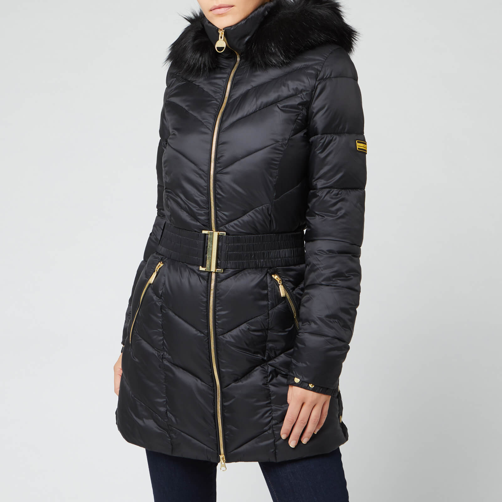 Barbour black quilted jacket womens online