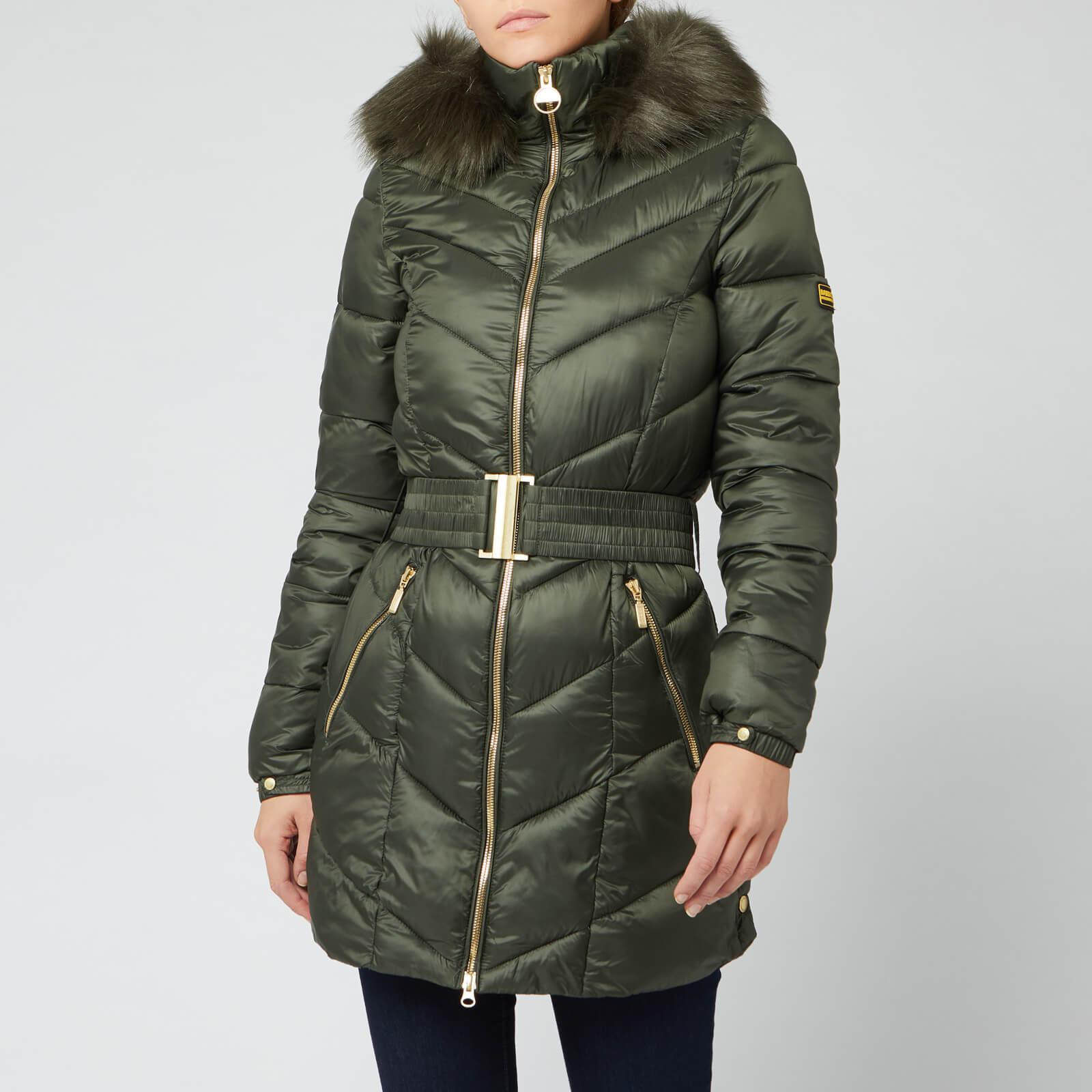 Barbour International Women s Highpoint Quilt Coat Moto Green Coggles