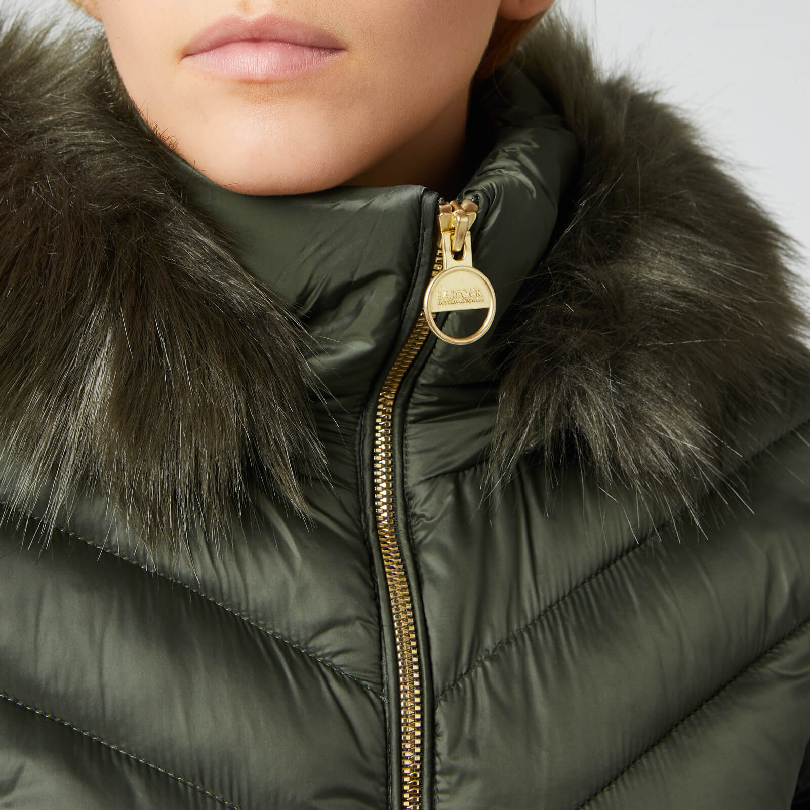 Barbour International Women s Highpoint Quilt Coat Moto Green