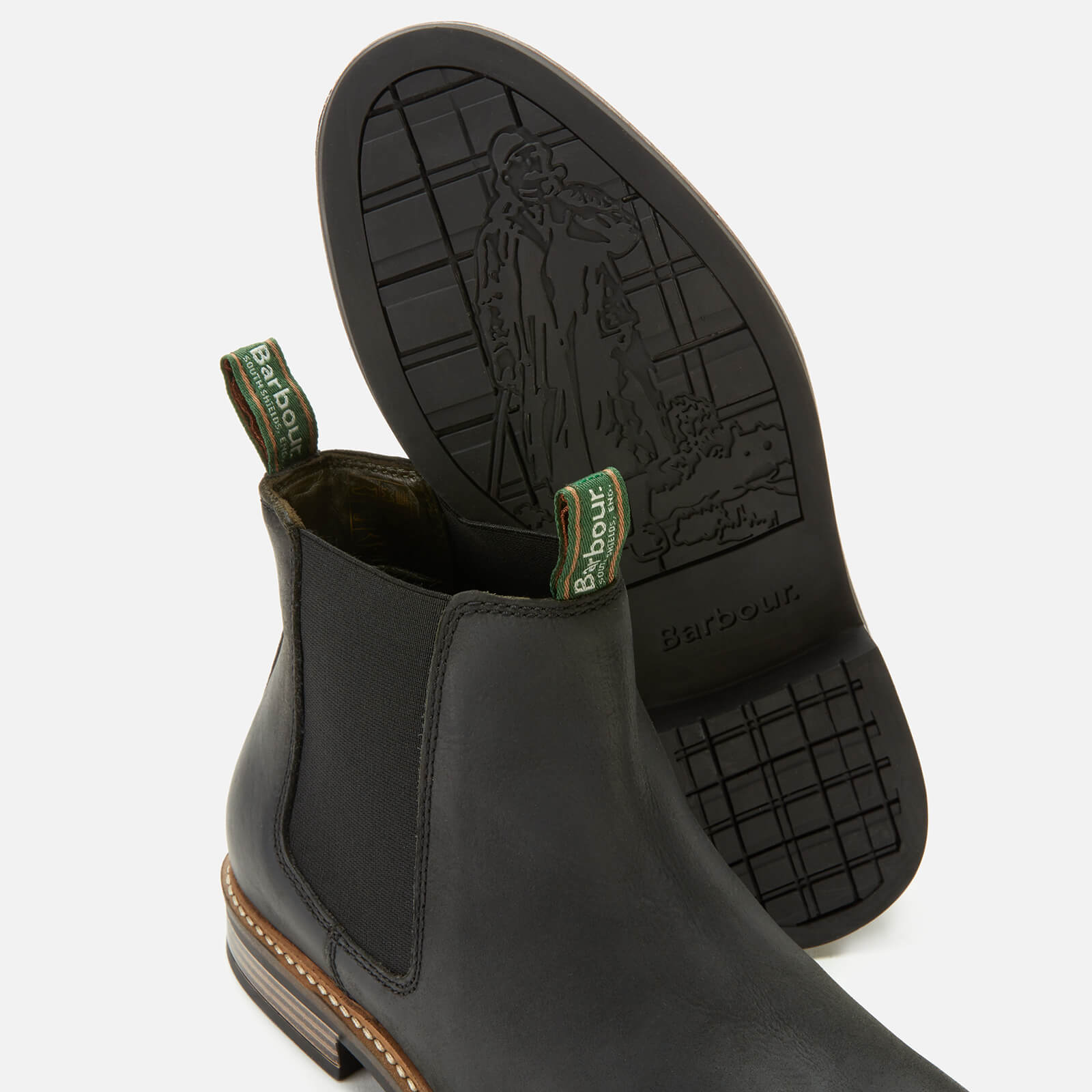 Barbour Men s Farsley Leather Chelsea Boots Black UK 7 Allsole