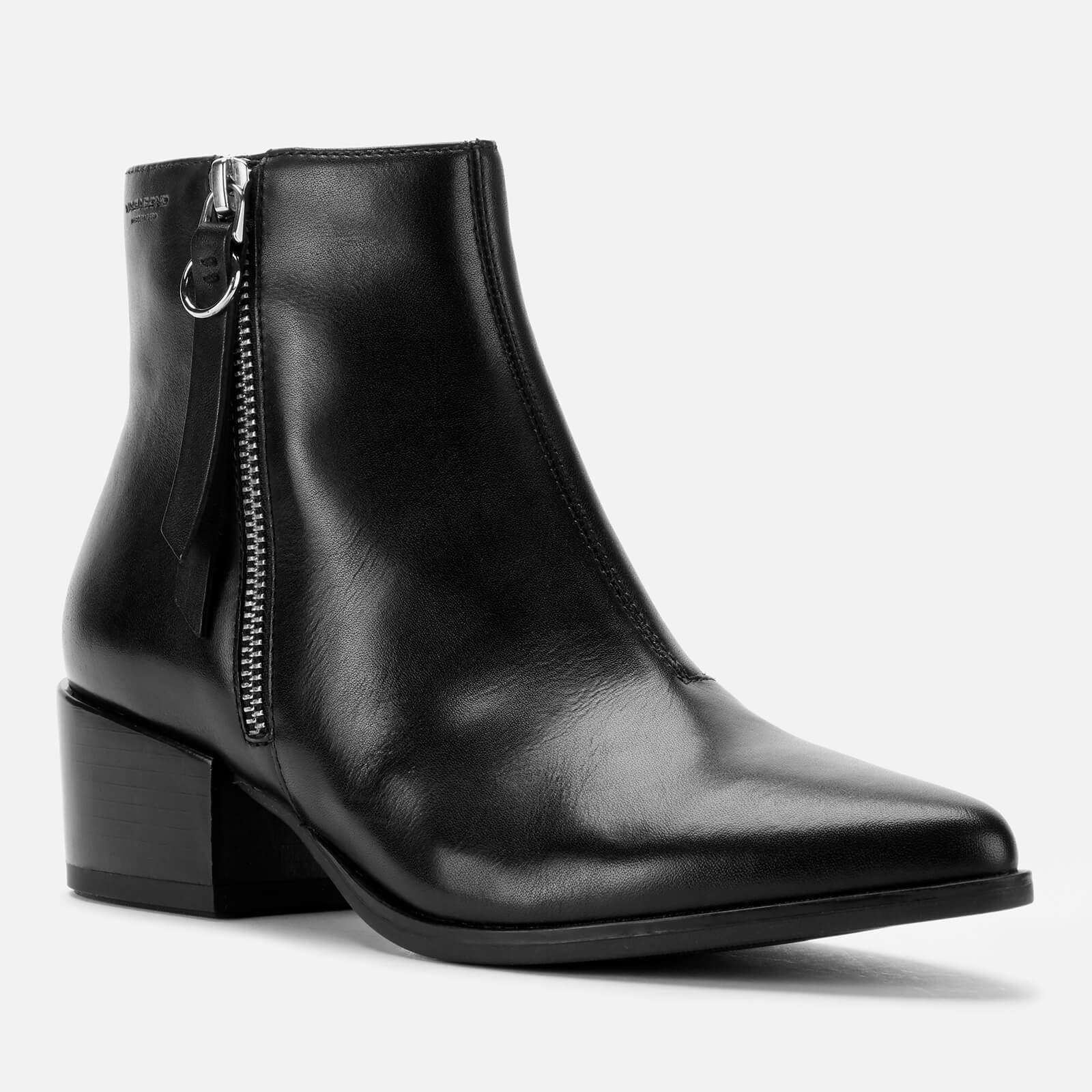 Vagabond marja black leather western pointed ankle boots discount