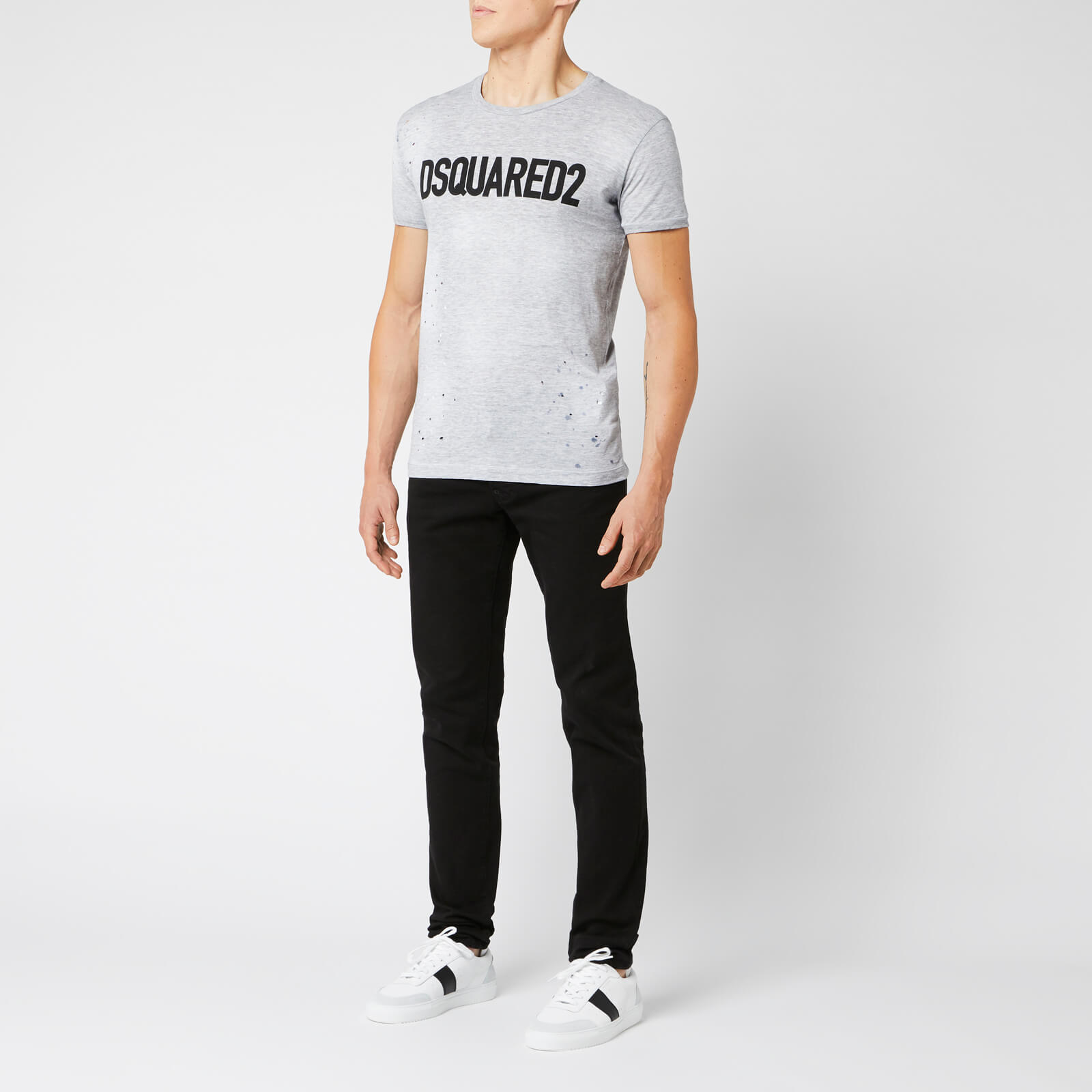 Dsquared2 Men's Logo Paint Splash T-Shirt - Grey Melange
