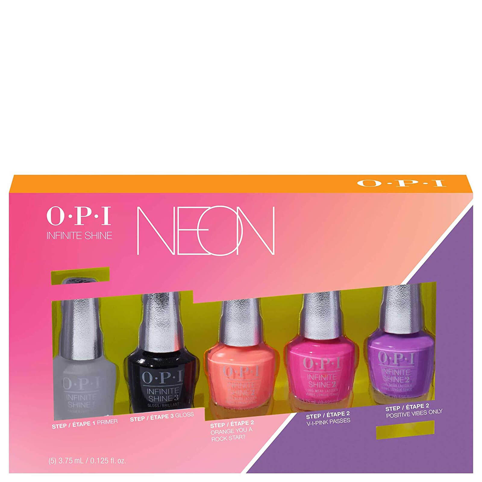 OPI Limited Edition PUMP Neon Collection - Infinite Shine Nail Polish 5 Piece Mini Pack