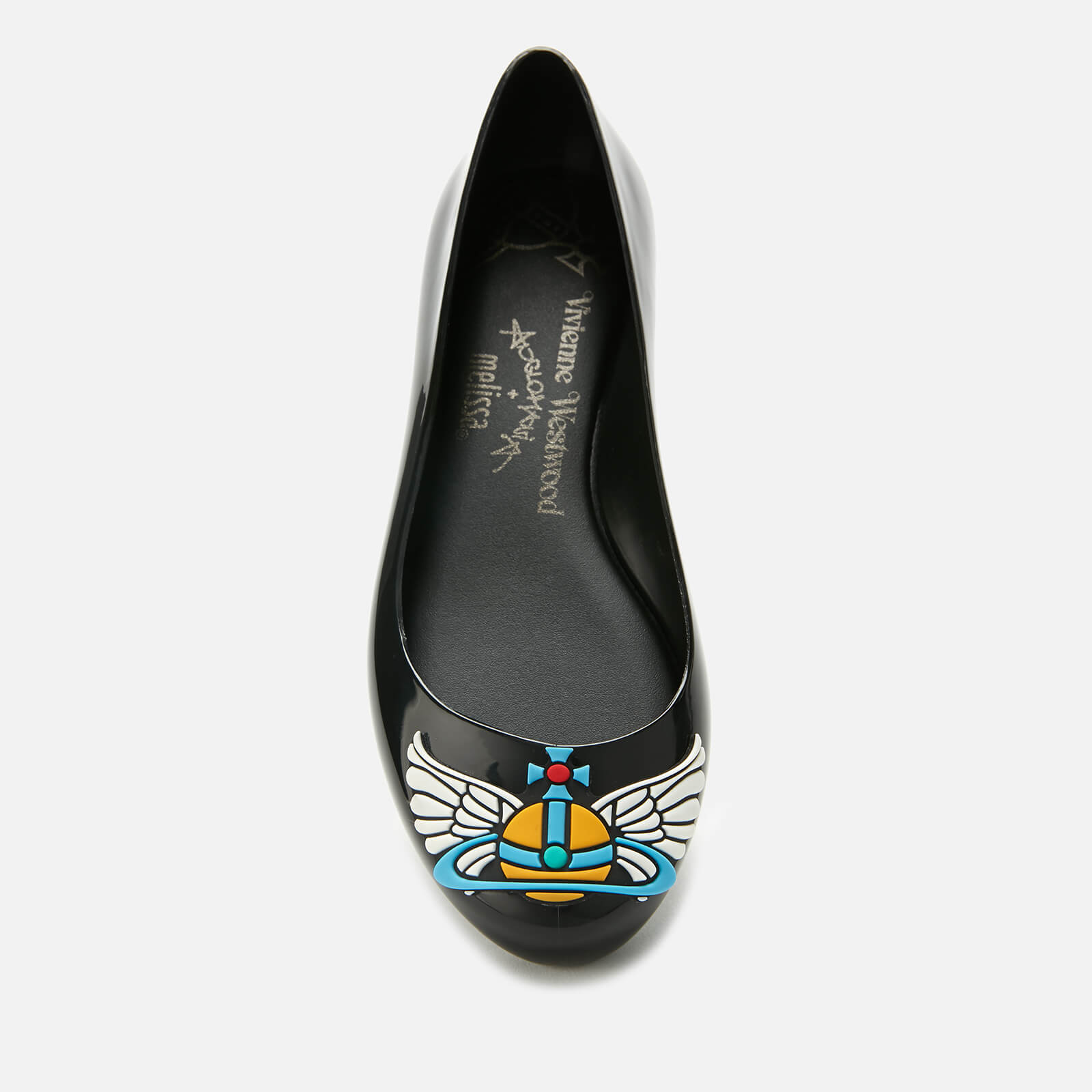 Vivienne Westwood for Melissa Women s Space Love 22 Ballet Flats Black Wing Orb Allsole