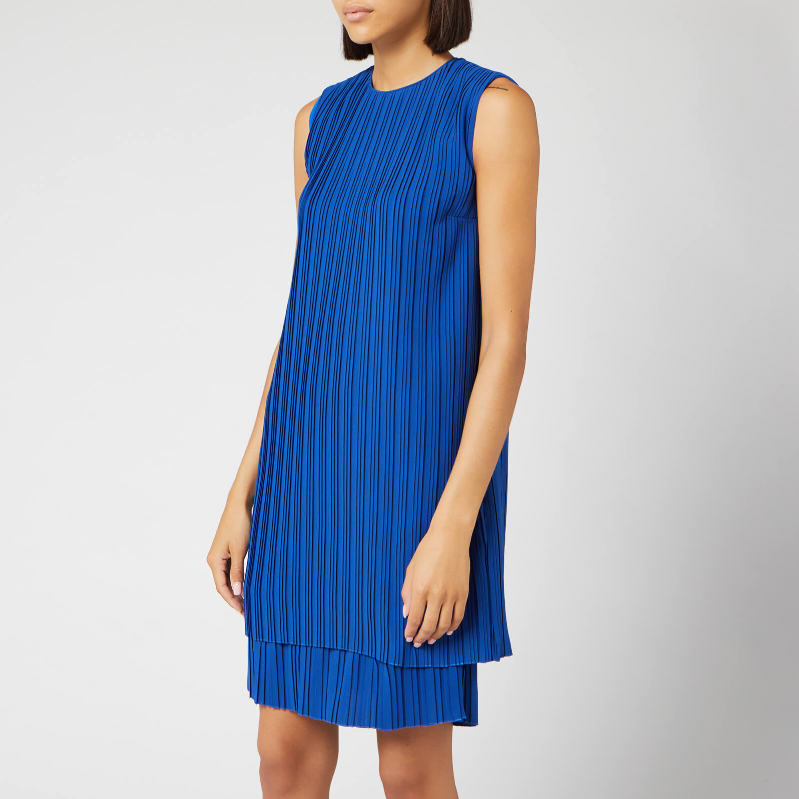 Victoria Victoria Beckham Women s Pleated Shift Dress Bright Blue XS Coggles