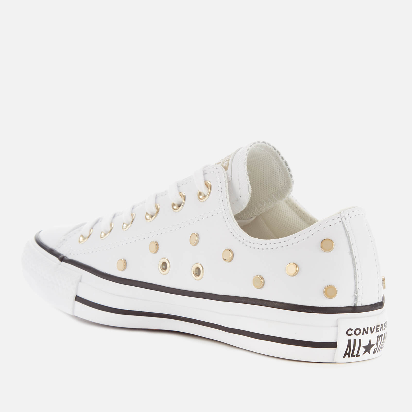 White converse 2025 with gold studs